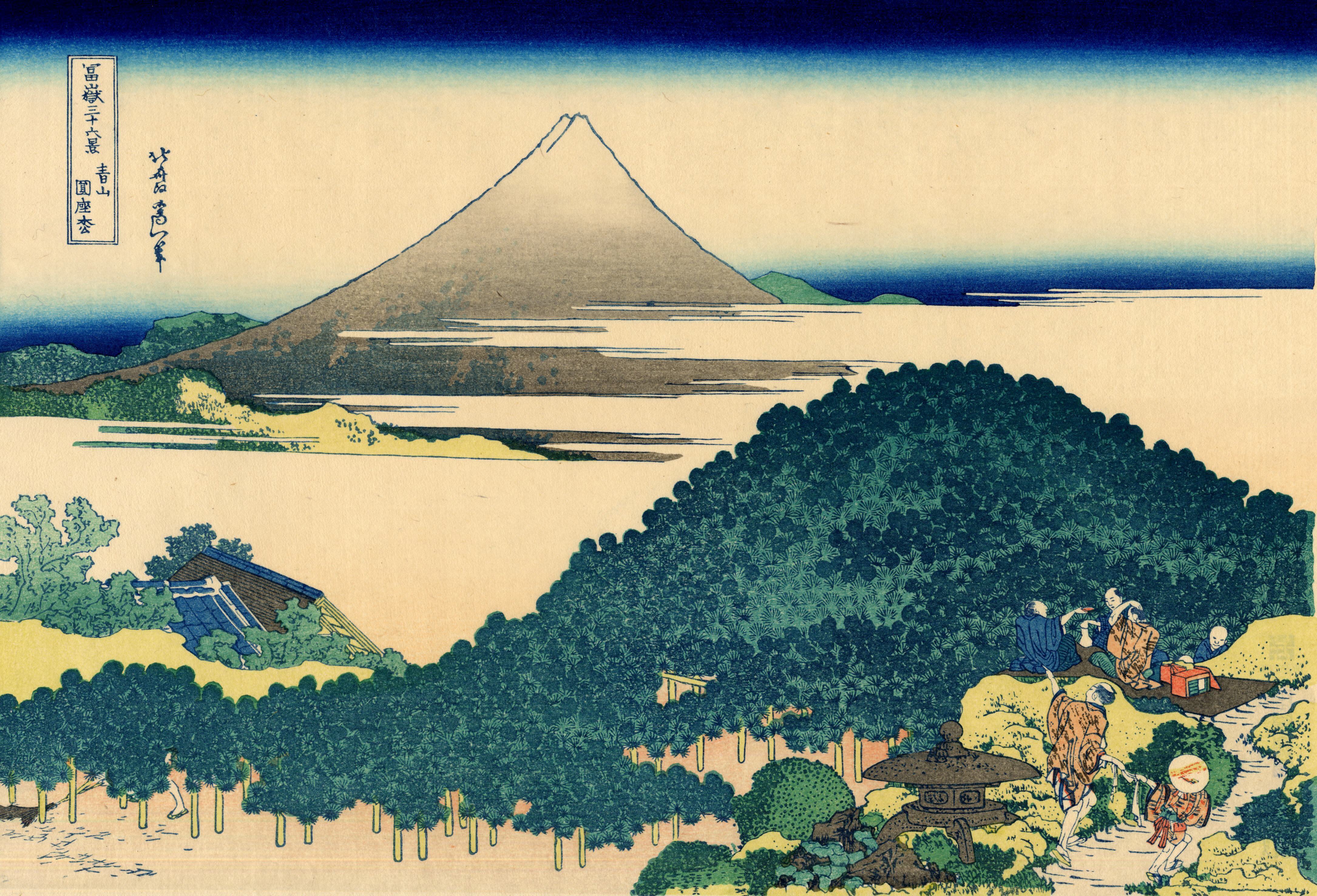 Hokusai Japan Ink Mount Fuji 4340x2952