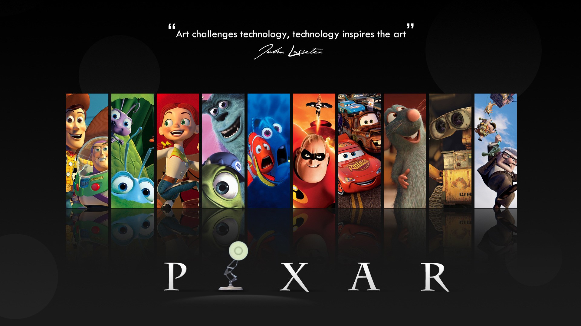 Movies Animated Movies Disney Pixar Collage Simple Background Toy Story A Bugs Life Car WALL E 1920x1080
