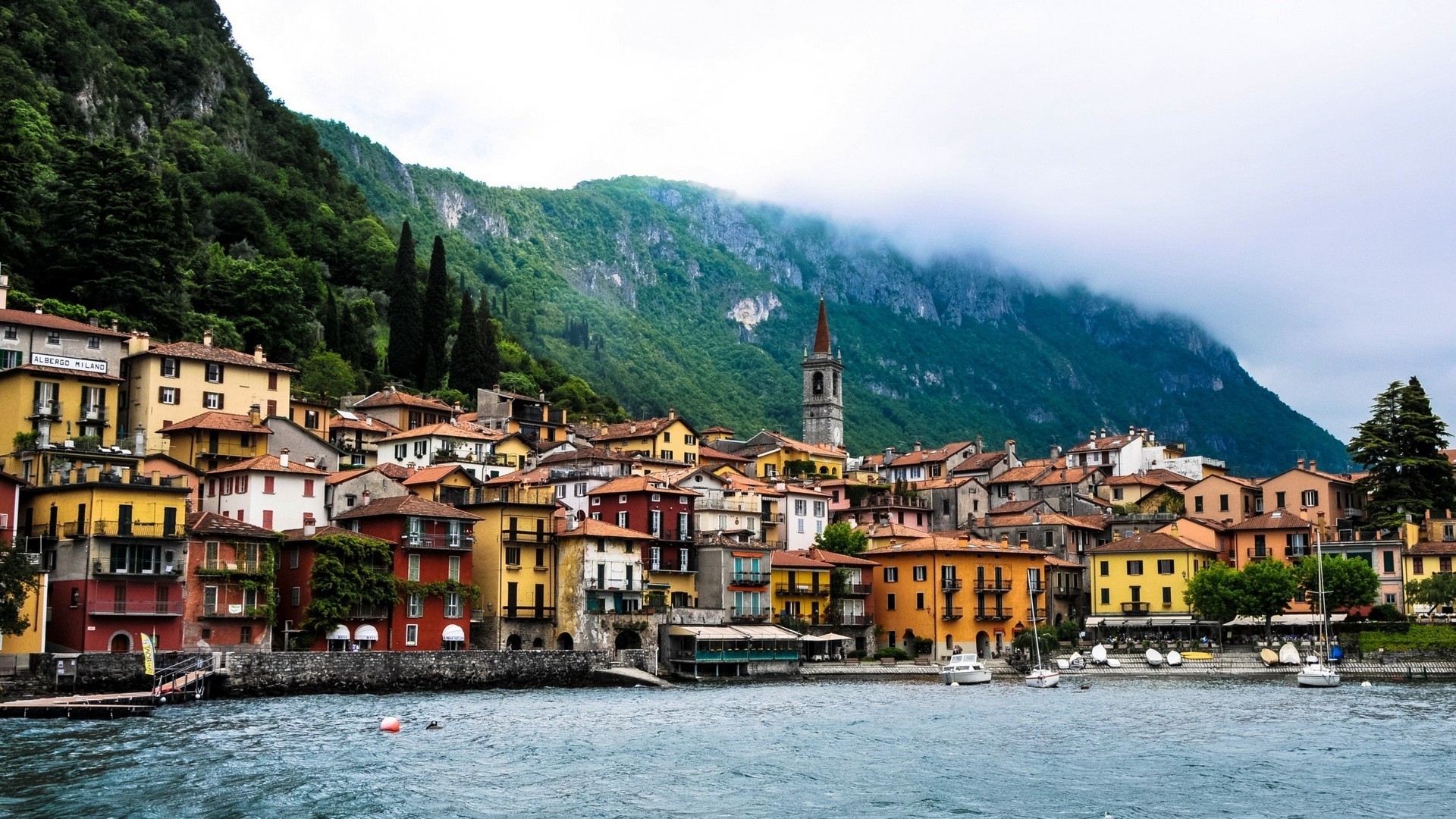 Cityscape City Building Italy Lake Como 1920x1080