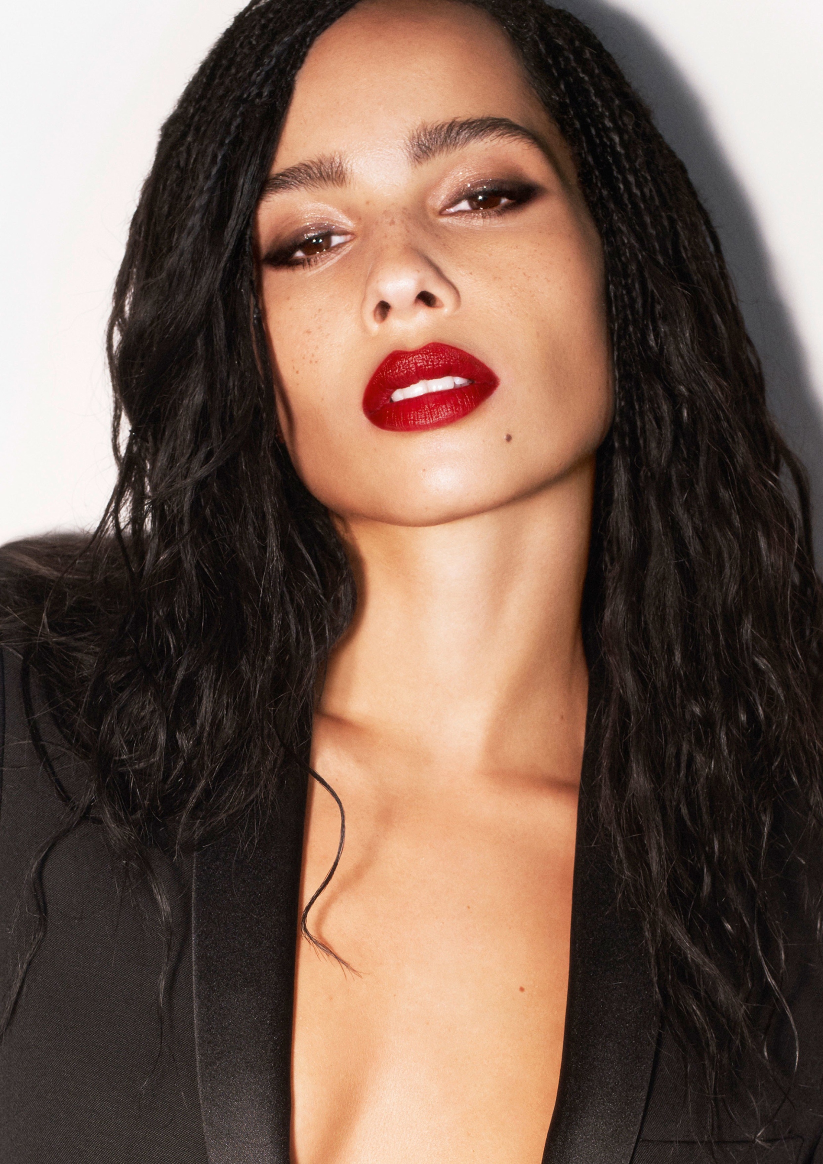 Zoe Kravitz Women Actress Model Brunette Lipstick Red Lipstick 1666x2357