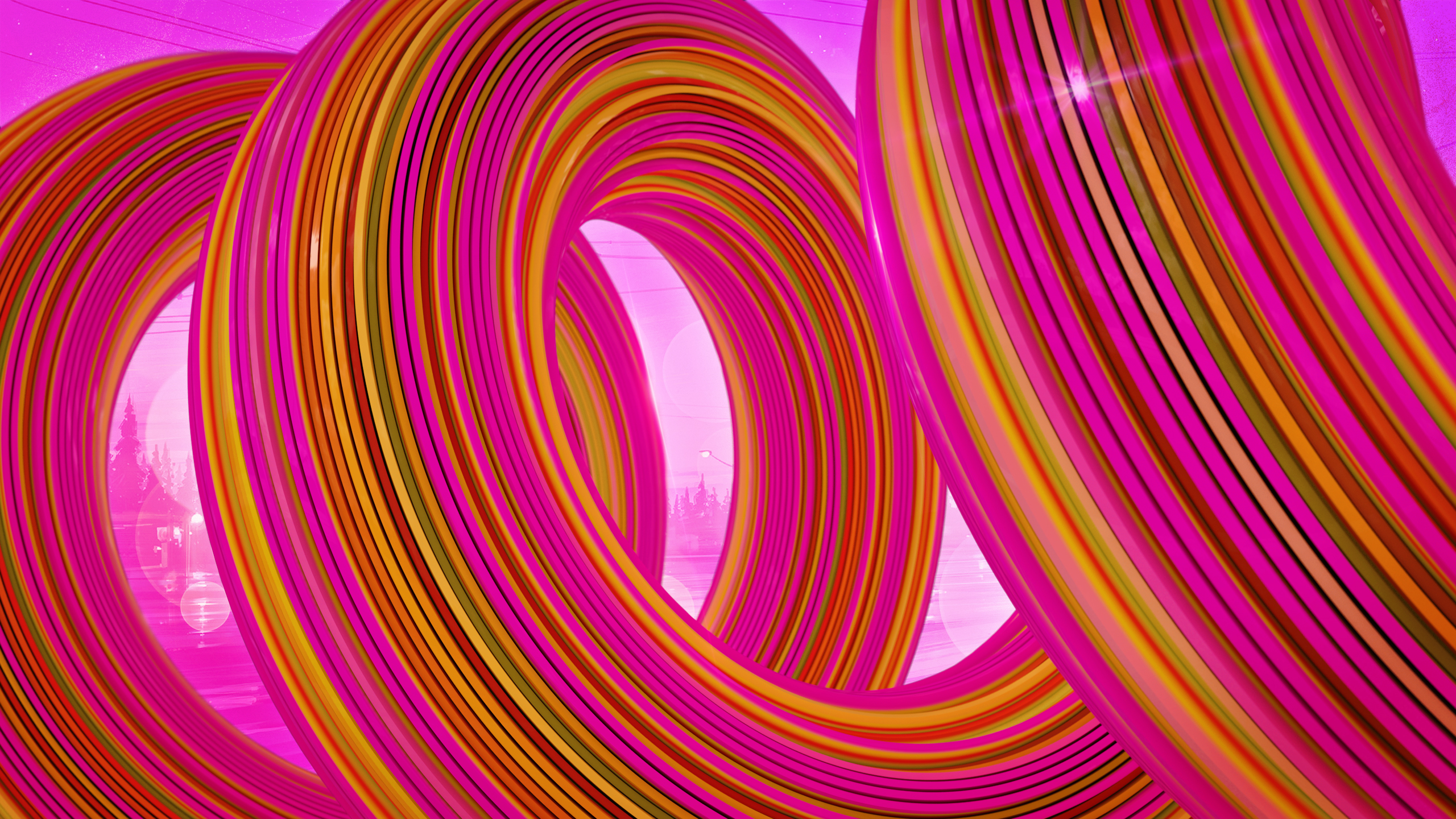 Abstract Pink Twist Brightness Spiral 2560x1440