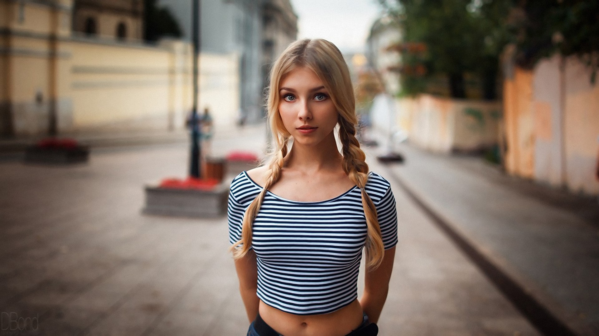 Woman Model Girl Blonde Braid Depth Of Field 1921x1080