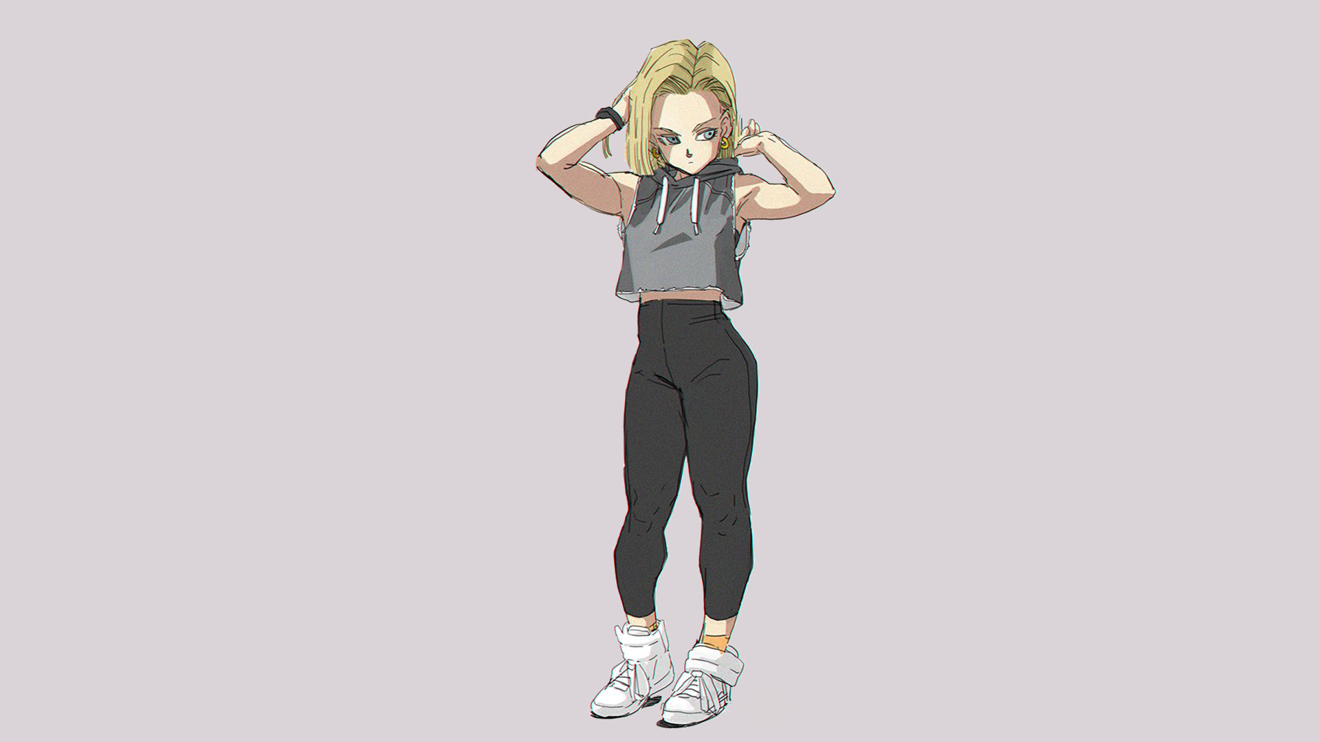 Dragon Ball Z Dragon Ball Android 18 Anime Girls Simple Background 1920x1080