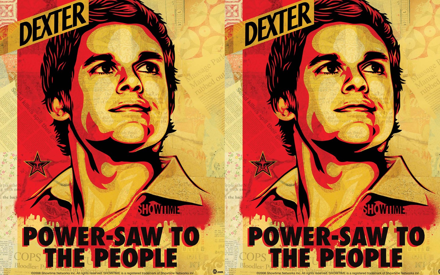 Dexter TV Men Humor Artwork Yellow Showtime 1440x900