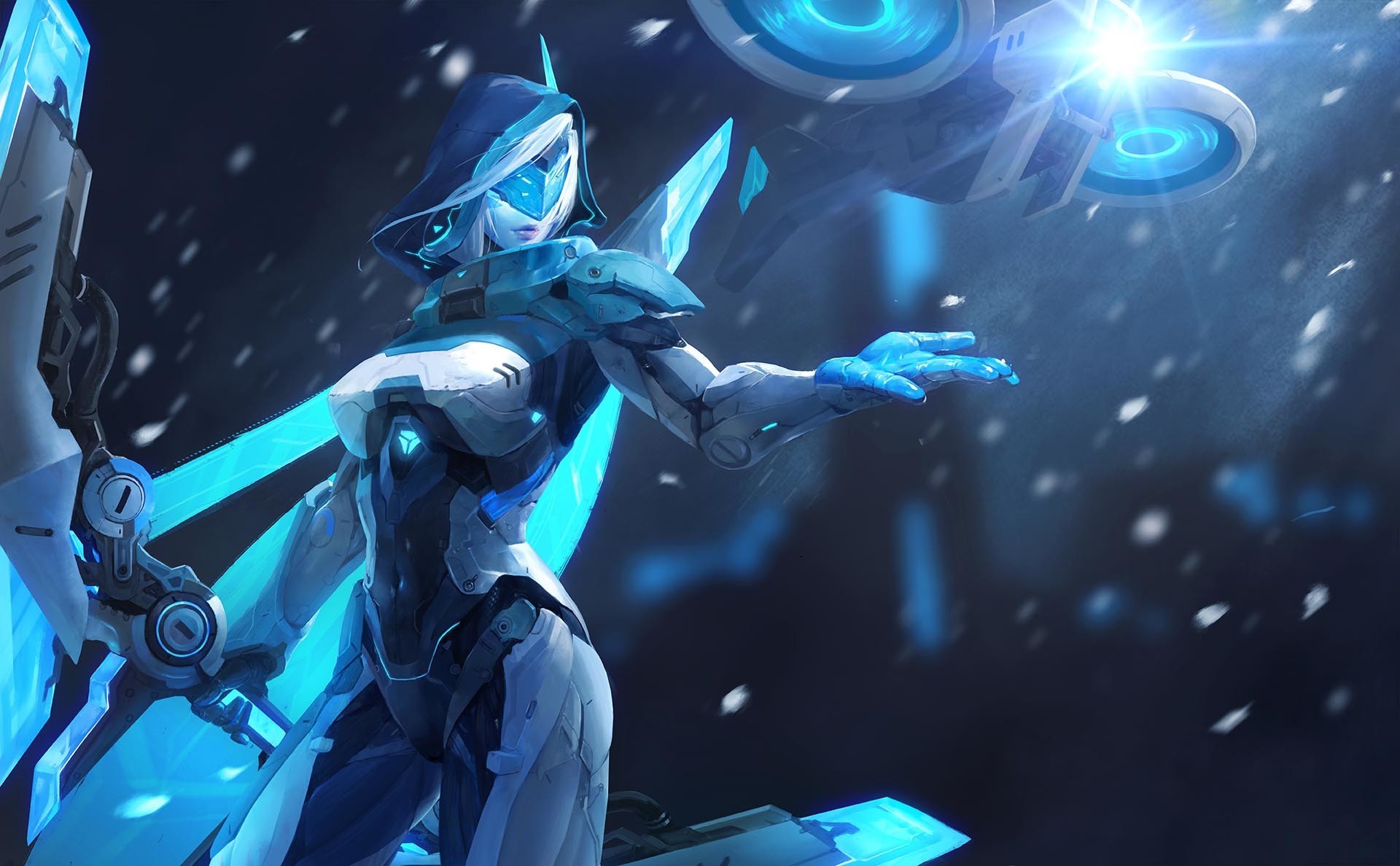 Fantasy Art Futuristic Warrior Ashe Cyan 1920x1188