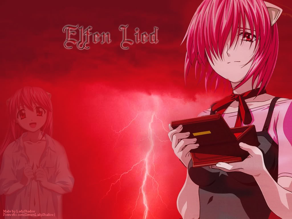 Elfen Lied Anime Anime Girls Pink Hair Red Eyes Nyu 1024x768