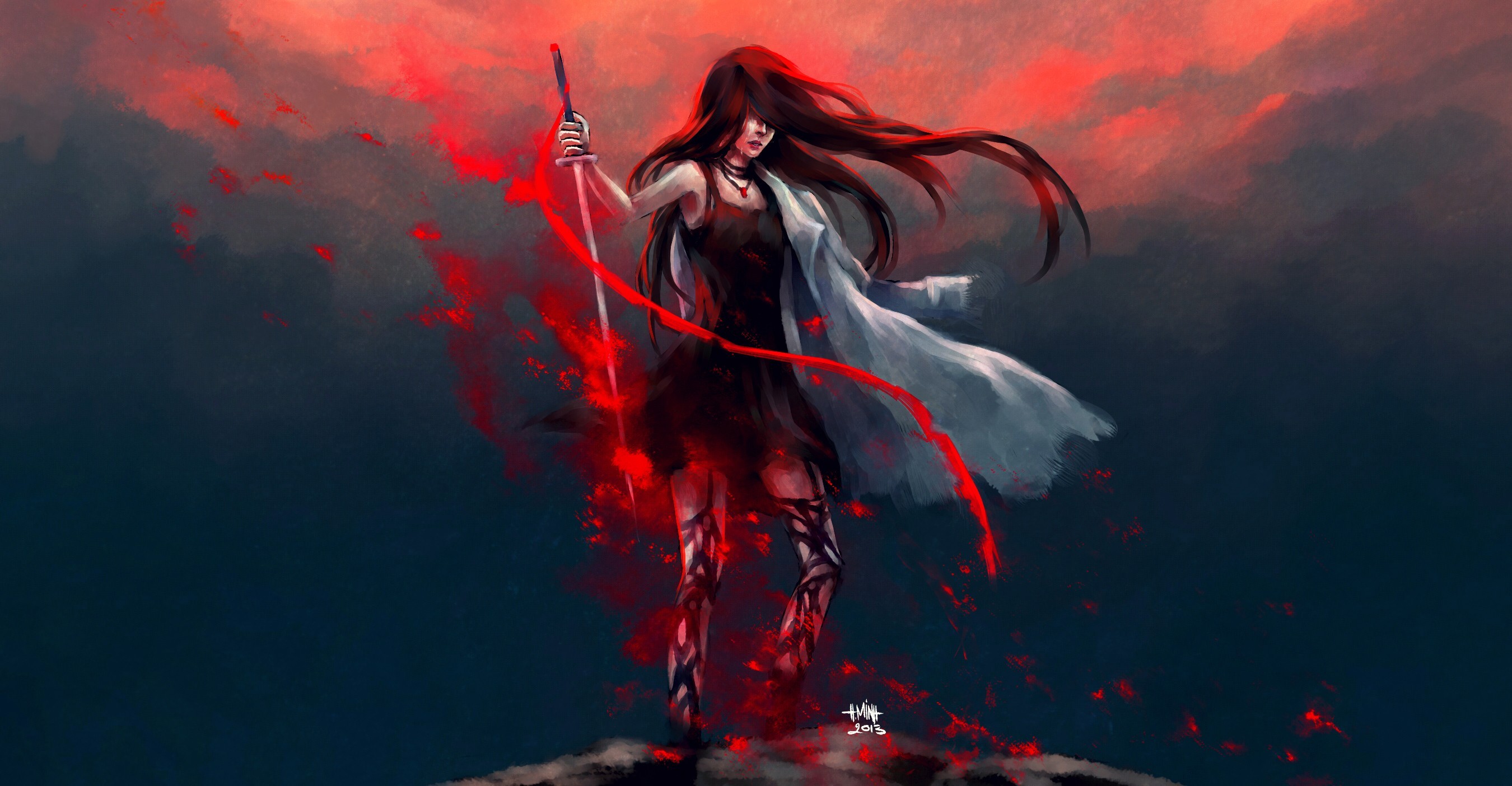 Sword NanFe Artwork Long Hair 2700x1404