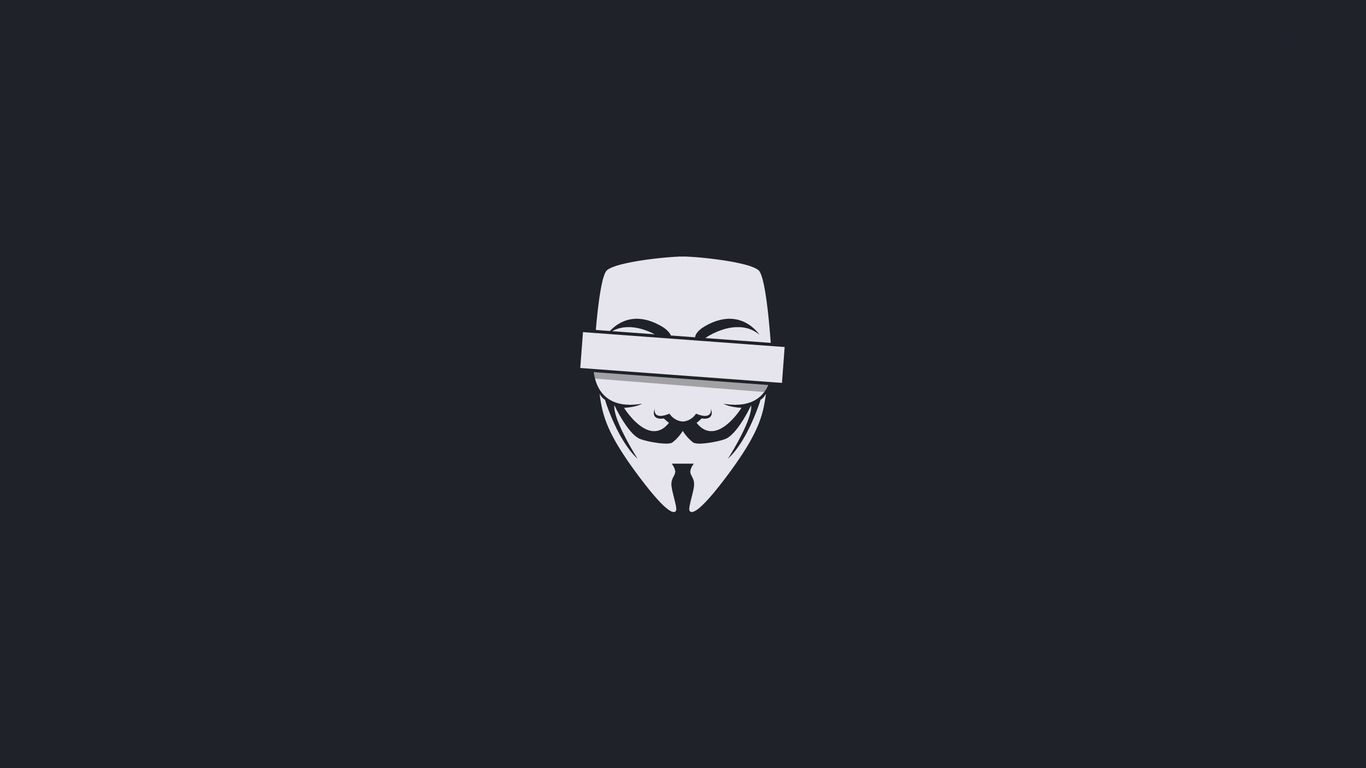 Anonymous Technology Minimalism Hacking Security Mask 1366x768