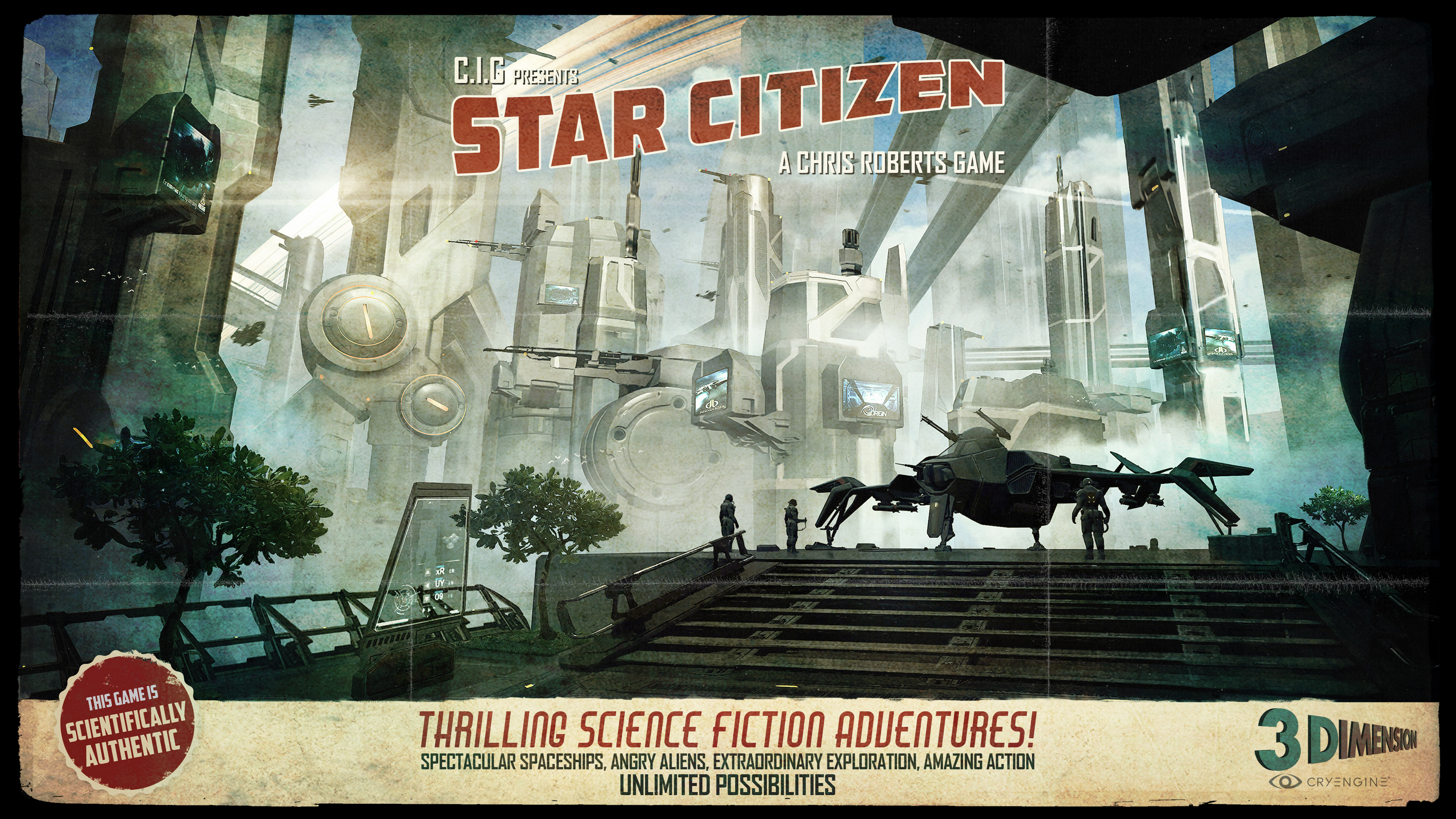Science Fiction Retro Science Fiction Space Star Citizen Retro Style Spaceship City 3840x2160