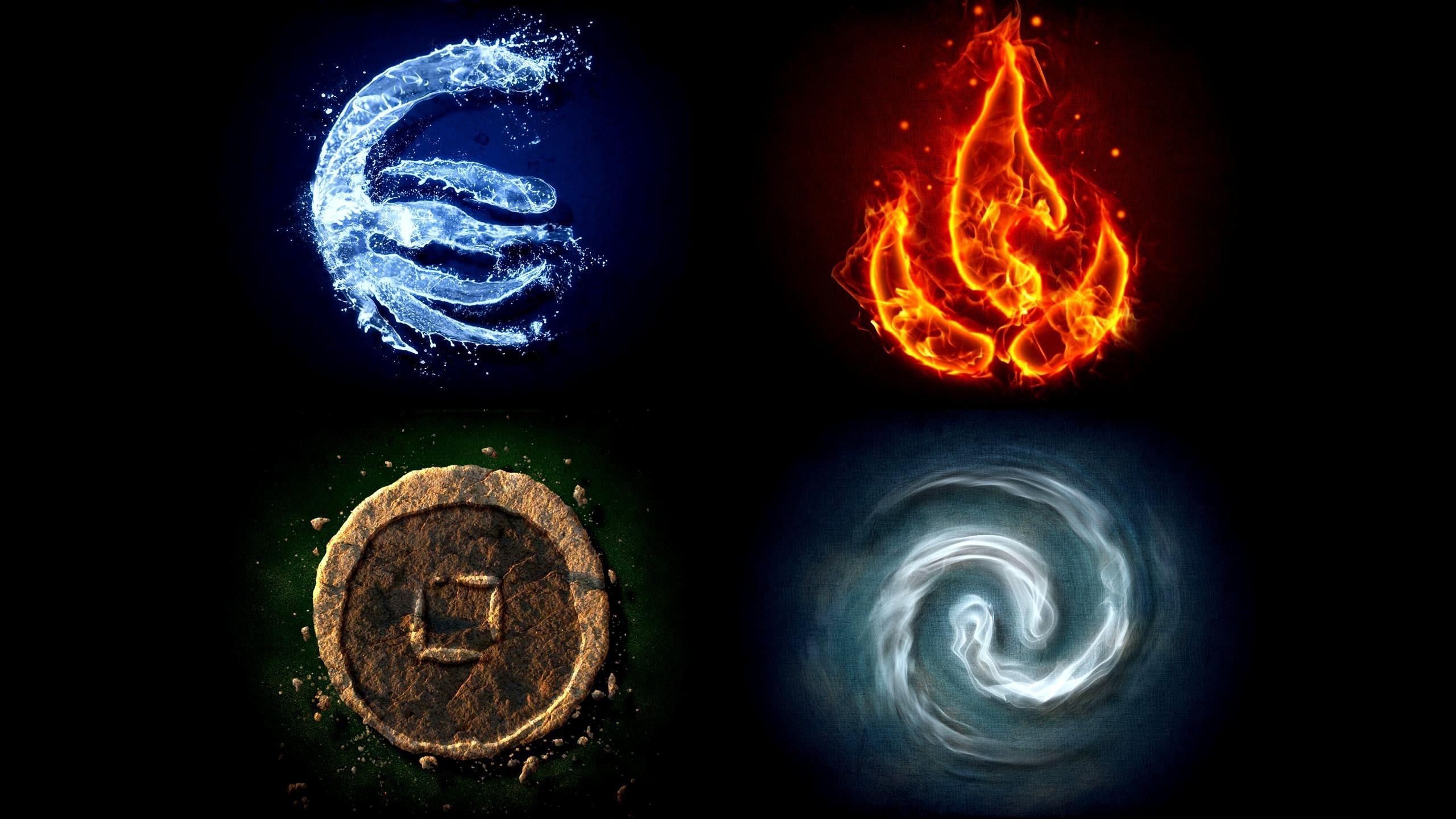 Avatar Avatar The Last Airbender Elements Water Fire Earth Wind 2560x1440