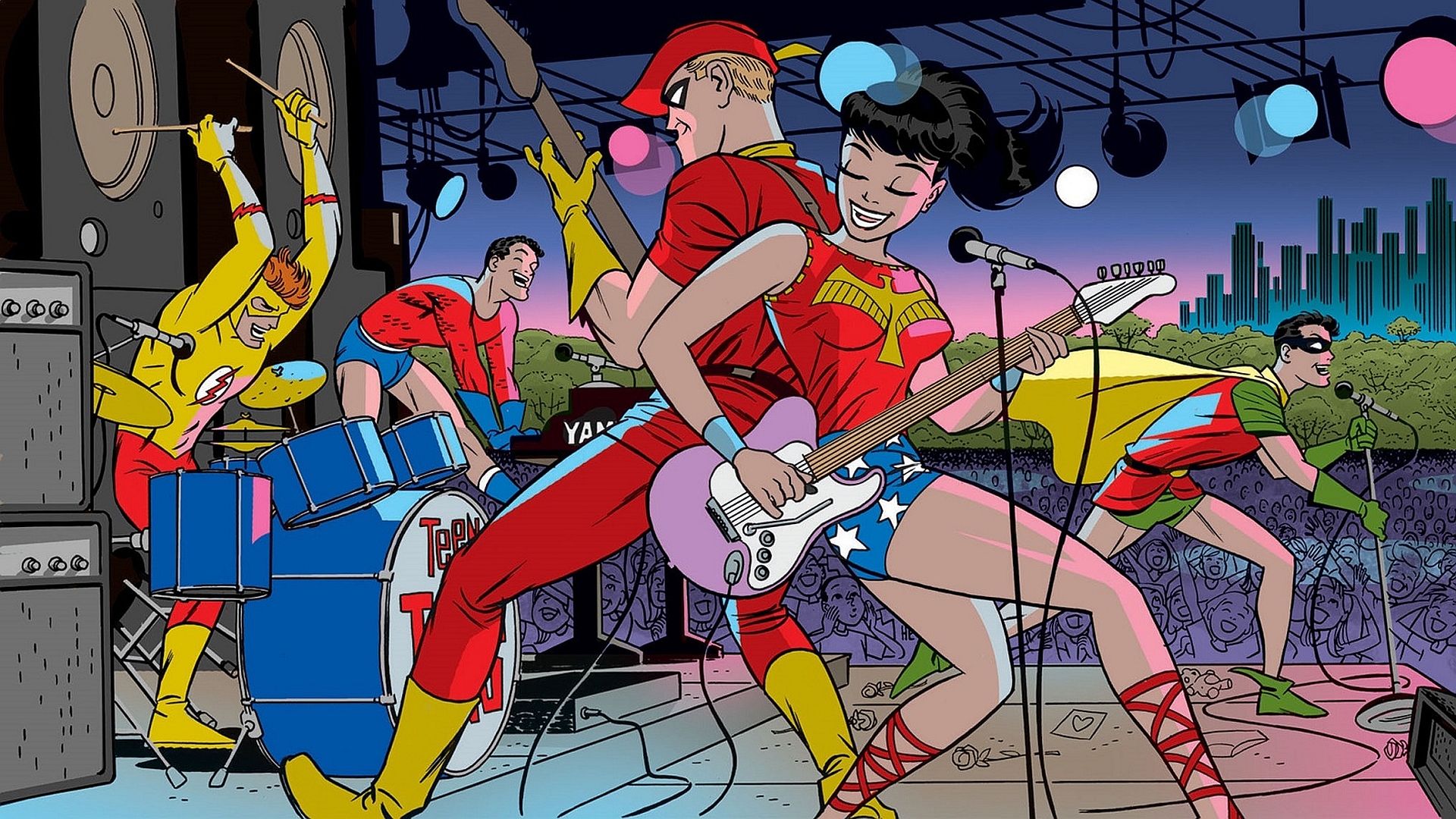 Teen Titans DC Comics Robin DC Comics Kid Flash Aqualad DC Comics Speedy DC Comics Wonder Girl Wally 1920x1080