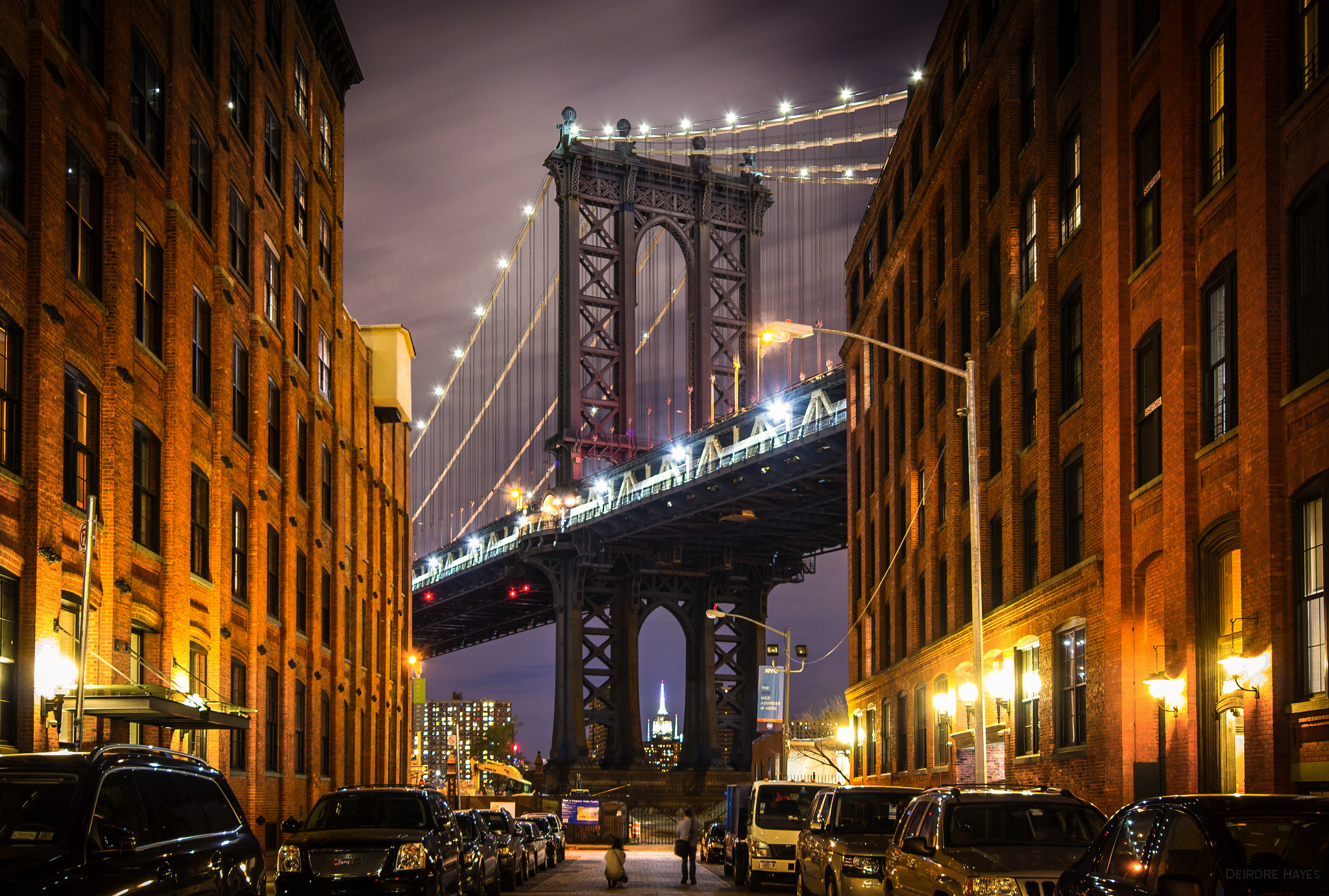 Bridge Night New York Building Manhattan Bridge 2048x1381