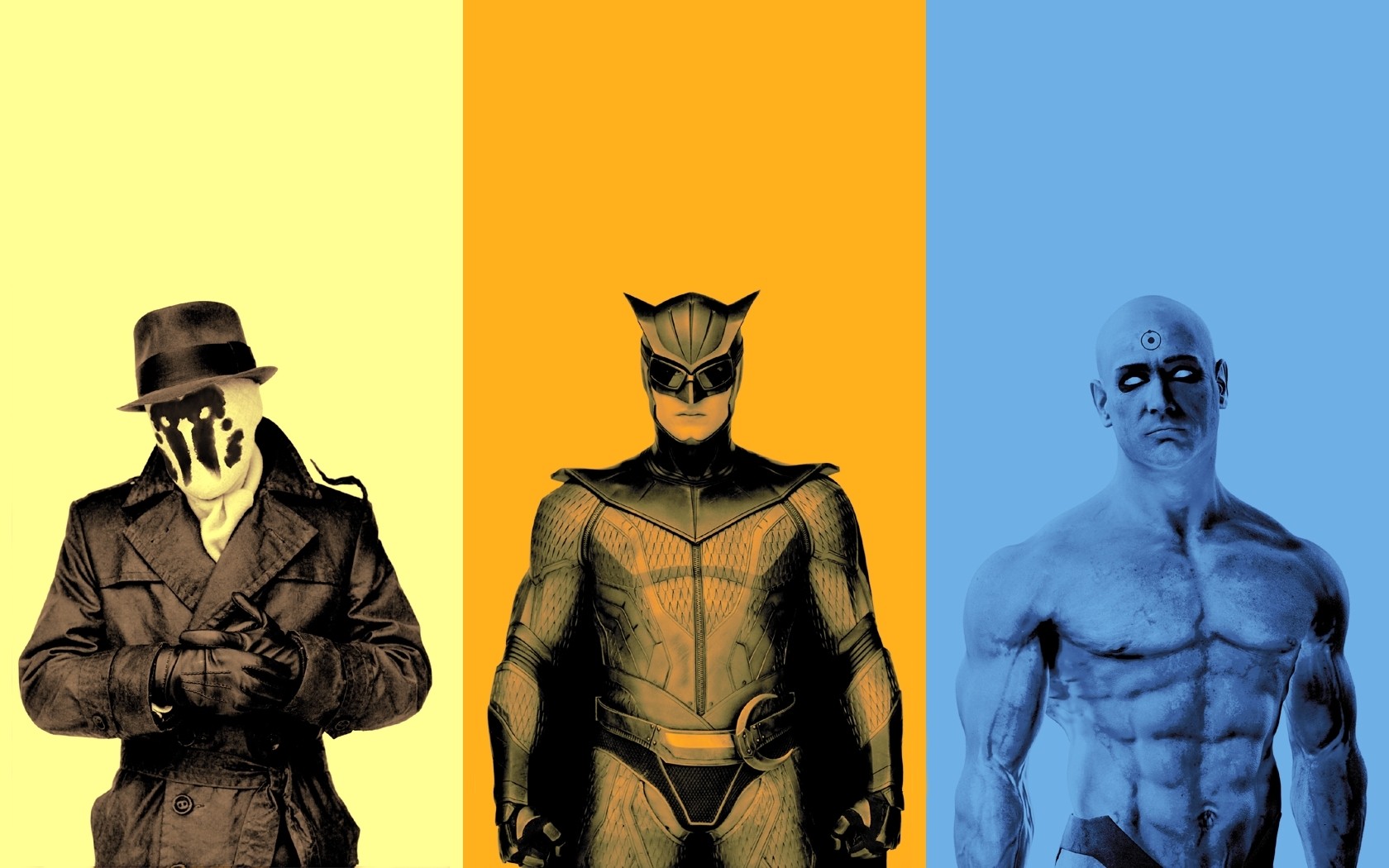 Watchmen Movies Rorschach Dr Manhattan Superhero Nite Owl Collage 1680x1050