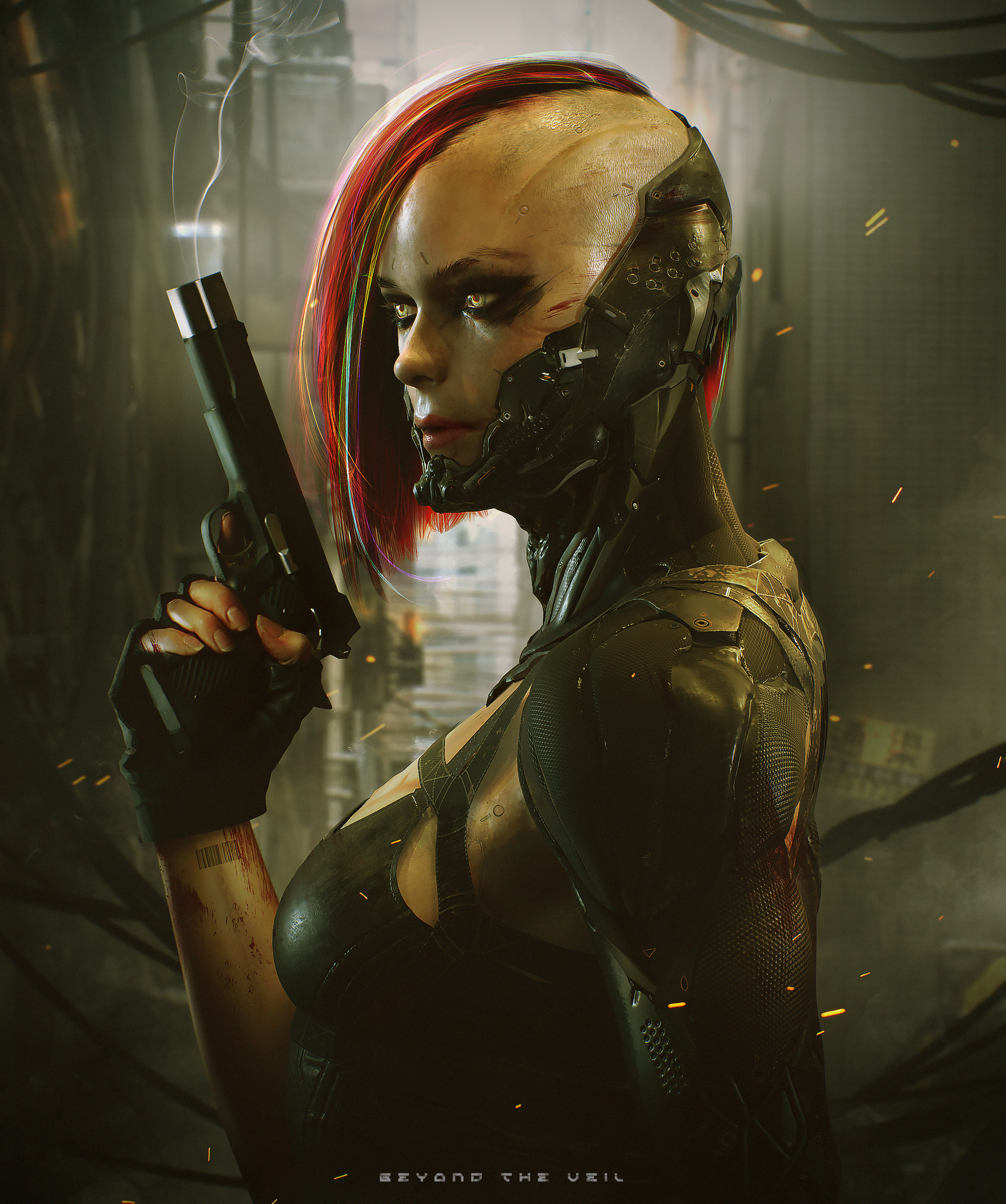 Science Fiction Gun Cyborg Digital Art Soufiane Idrassi 1920x2298