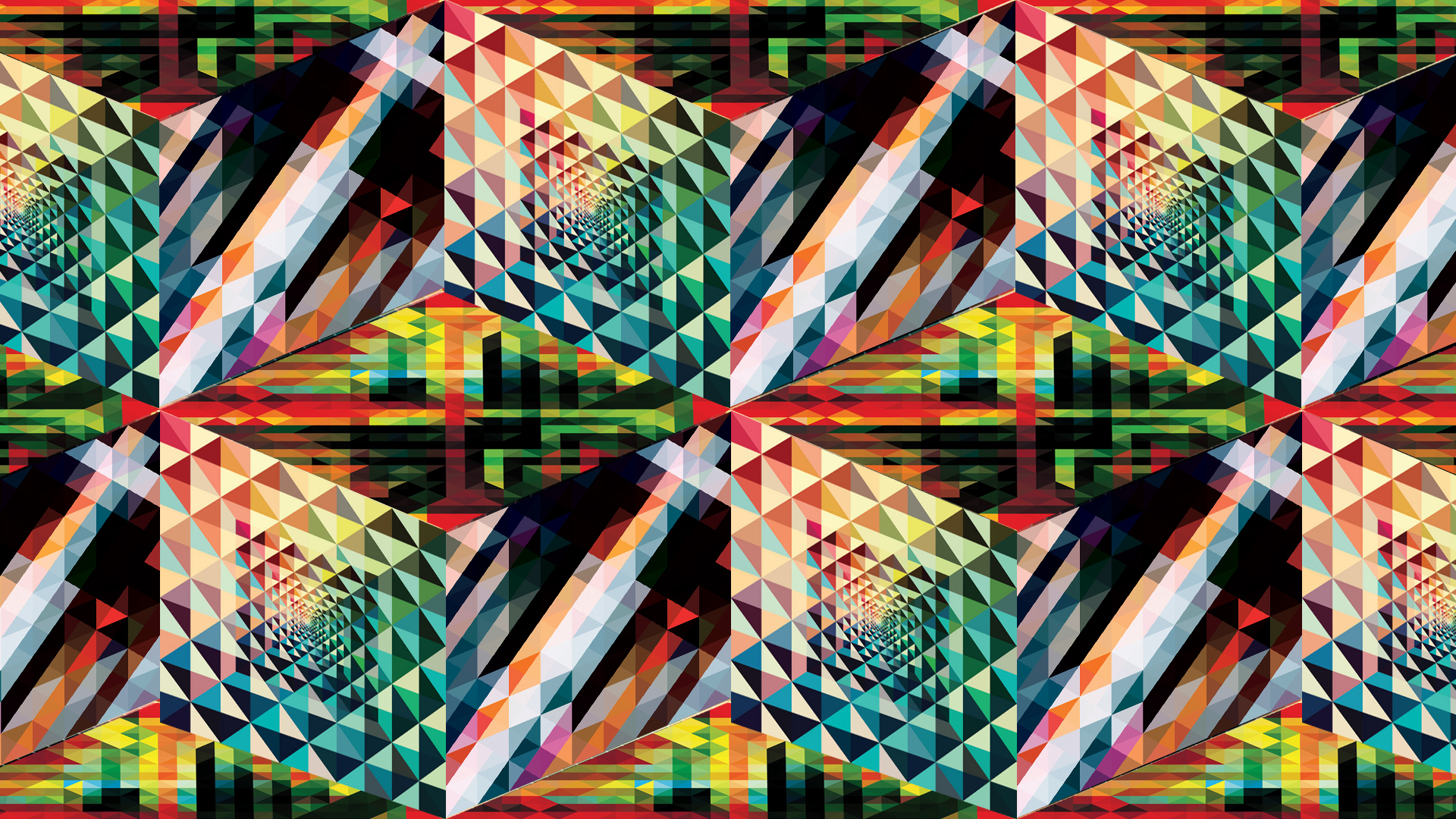 Andy Gilmore Abstract Pattern Colorful Geometry Diamonds 1920x1080