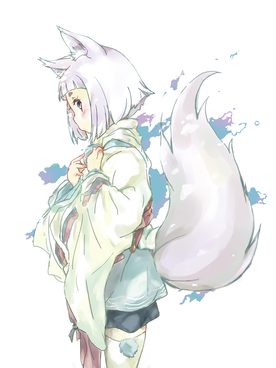 Tokyo Ravens Anime Girls Kon Fox Girl Anime Simple Background White Background Animal Ears 960x1280