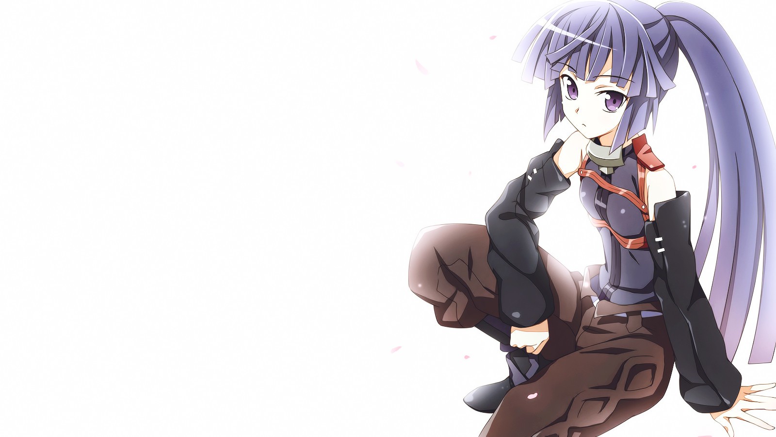 Anime Anime Girls Purple Hair Purple Eyes Simple Background Long Hair Log Horizon Akatsuki Log Horiz 1600x900