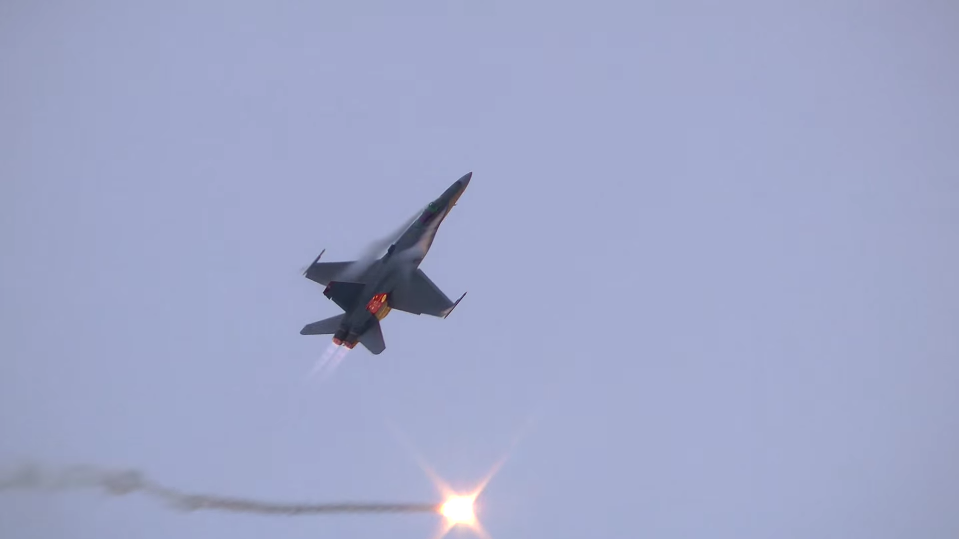 Royal Australian Air Force McDonnell Douglas F A 18 Hornet Flares Afterburner Multirole Fighter Jet  1920x1080