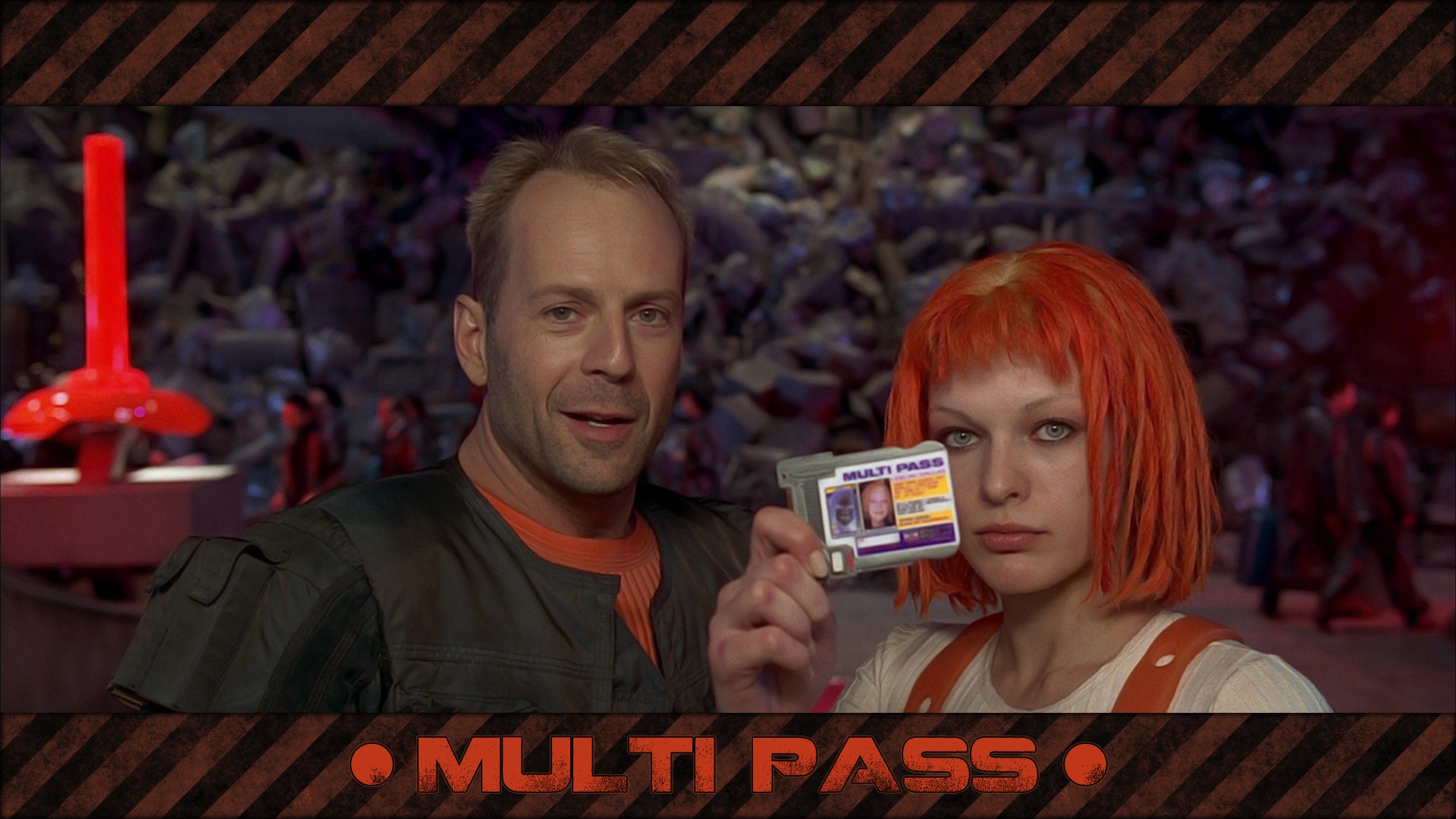 Movies The Fifth Element Milla Jovovich Leeloo Bruce Willis Smiling Luc Besson 1920x1080