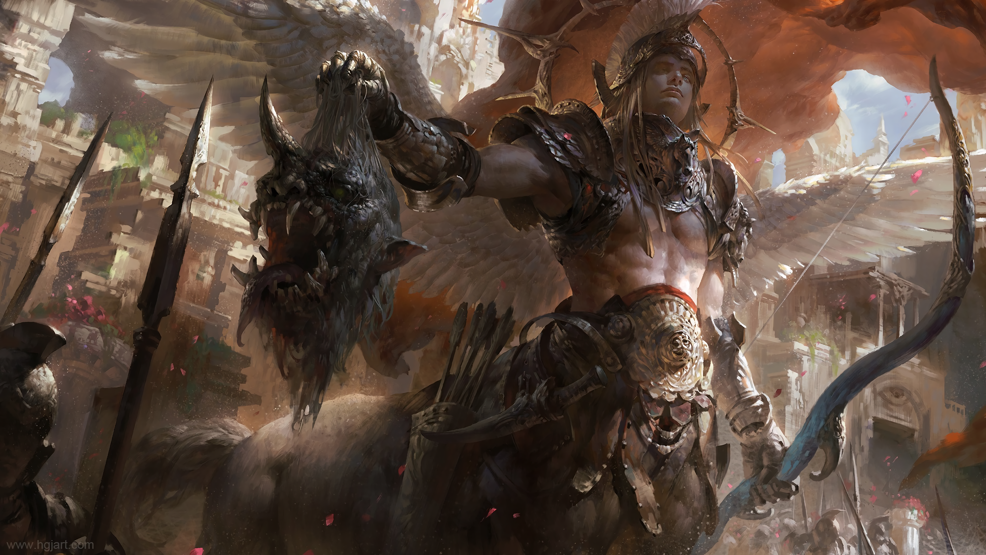 Fantasy Battle Fantasy Art Centaur Artwork 3840x2160