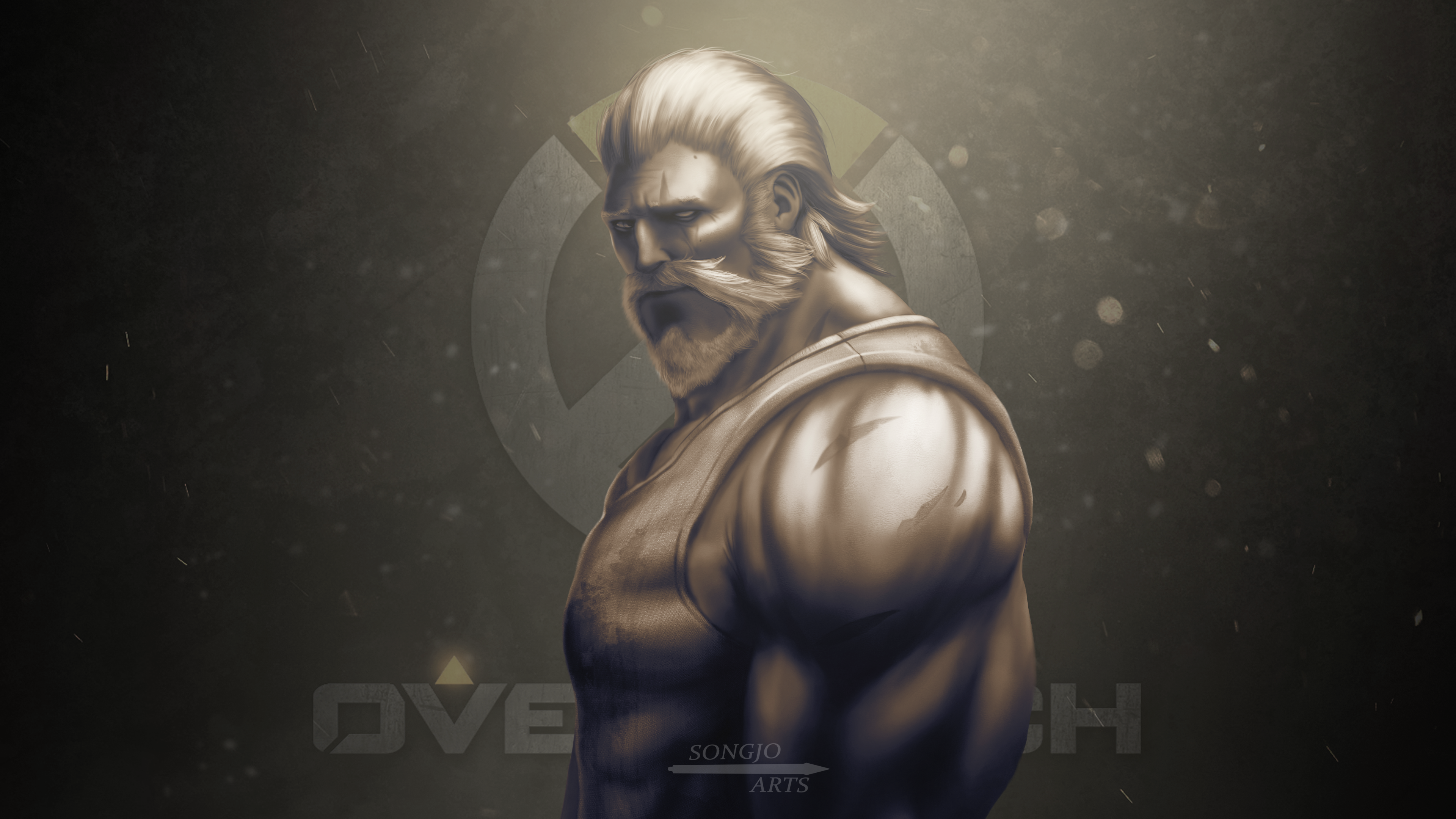 Reinhardt Overwatch Reinhardt Wilhelm Video Games Overwatch Beards Beard White Hair Muscular 3840x2160