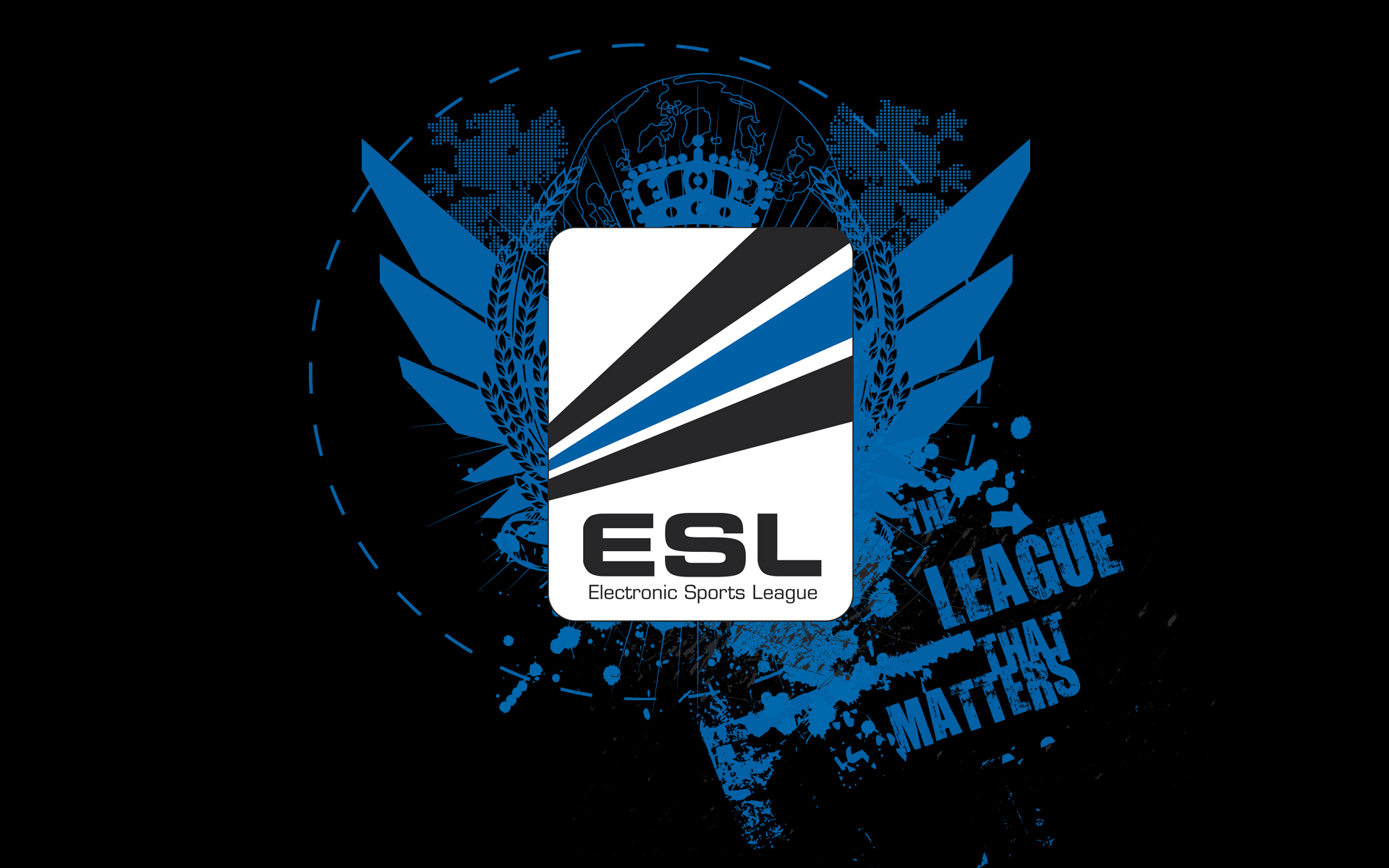 Esl One Electronic Sports League Black Background Blue 1920x1200