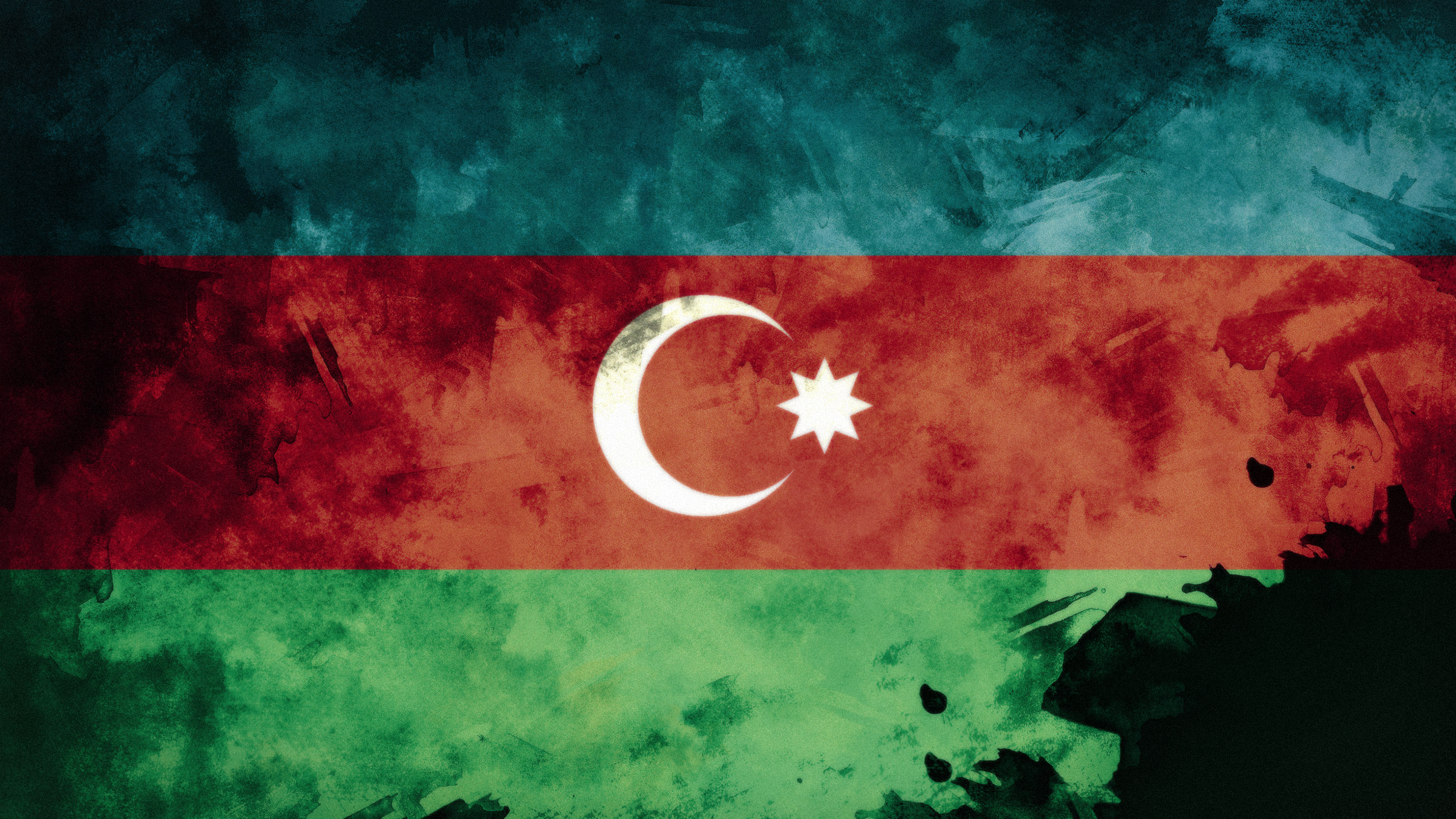 Azerbaijan Grunge Flag 2560x1440