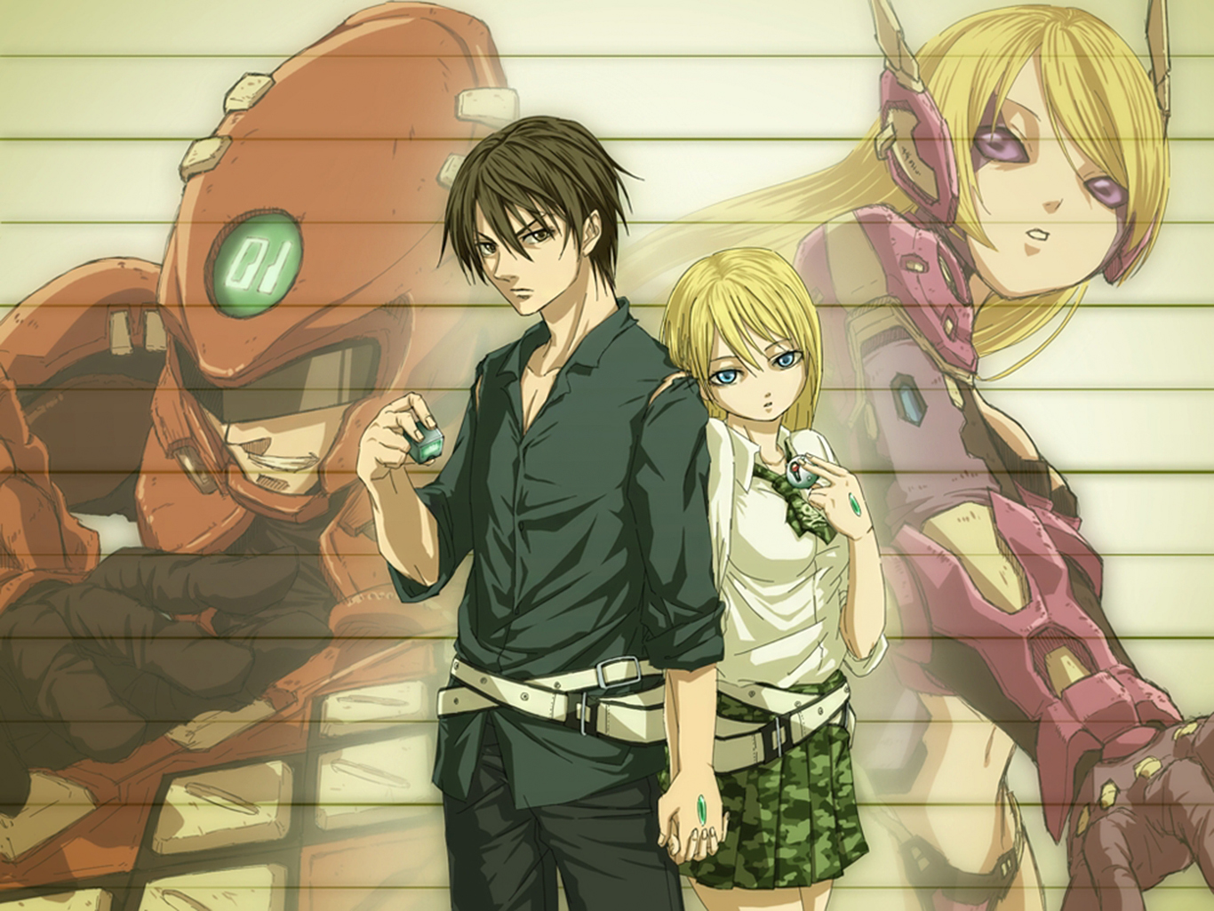 Btooom Ry Ta Sakamoto Himiko Btooom 1366x1025