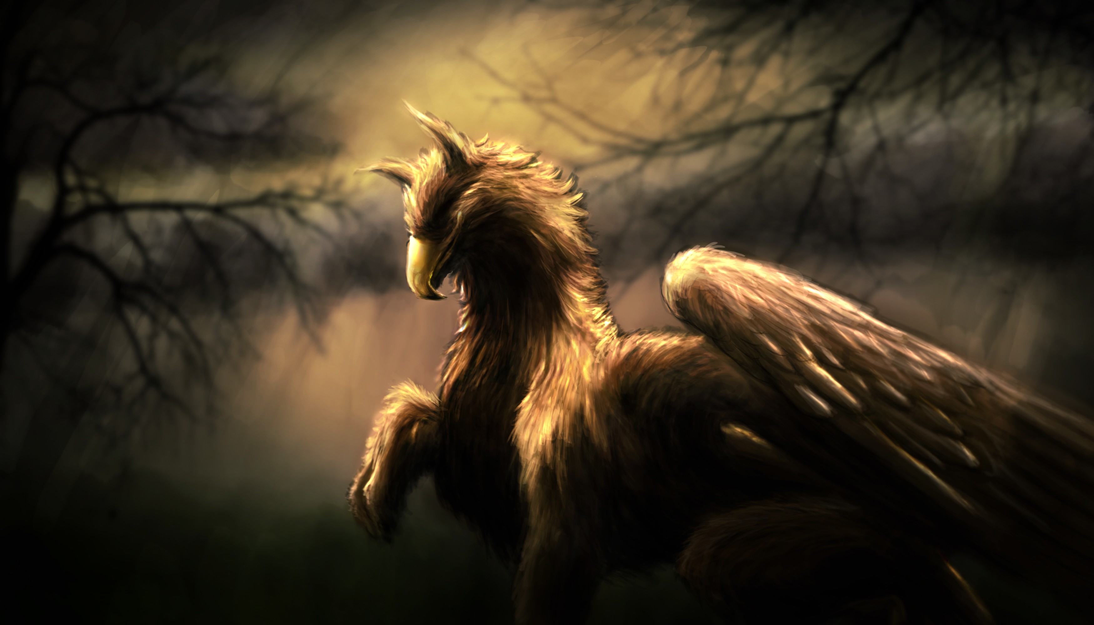 Fantasy Art Griffins Creature Artwork 3499x2000