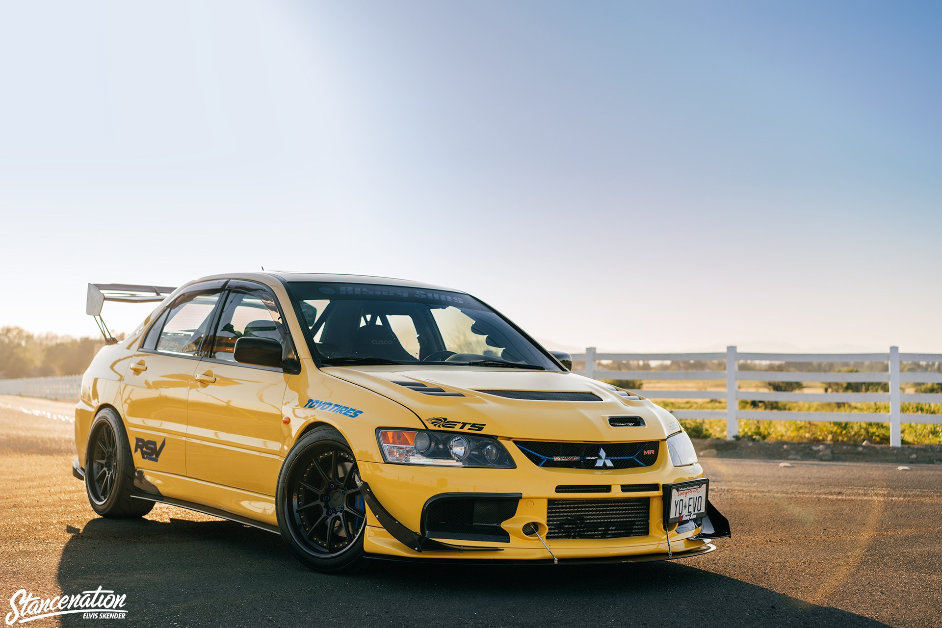 Car Vehicle StanceNation Mitsubishi Mitsubishi Lancer Evolution MR Lens Flare Mitsubishi Lancer Evol 1920x1280