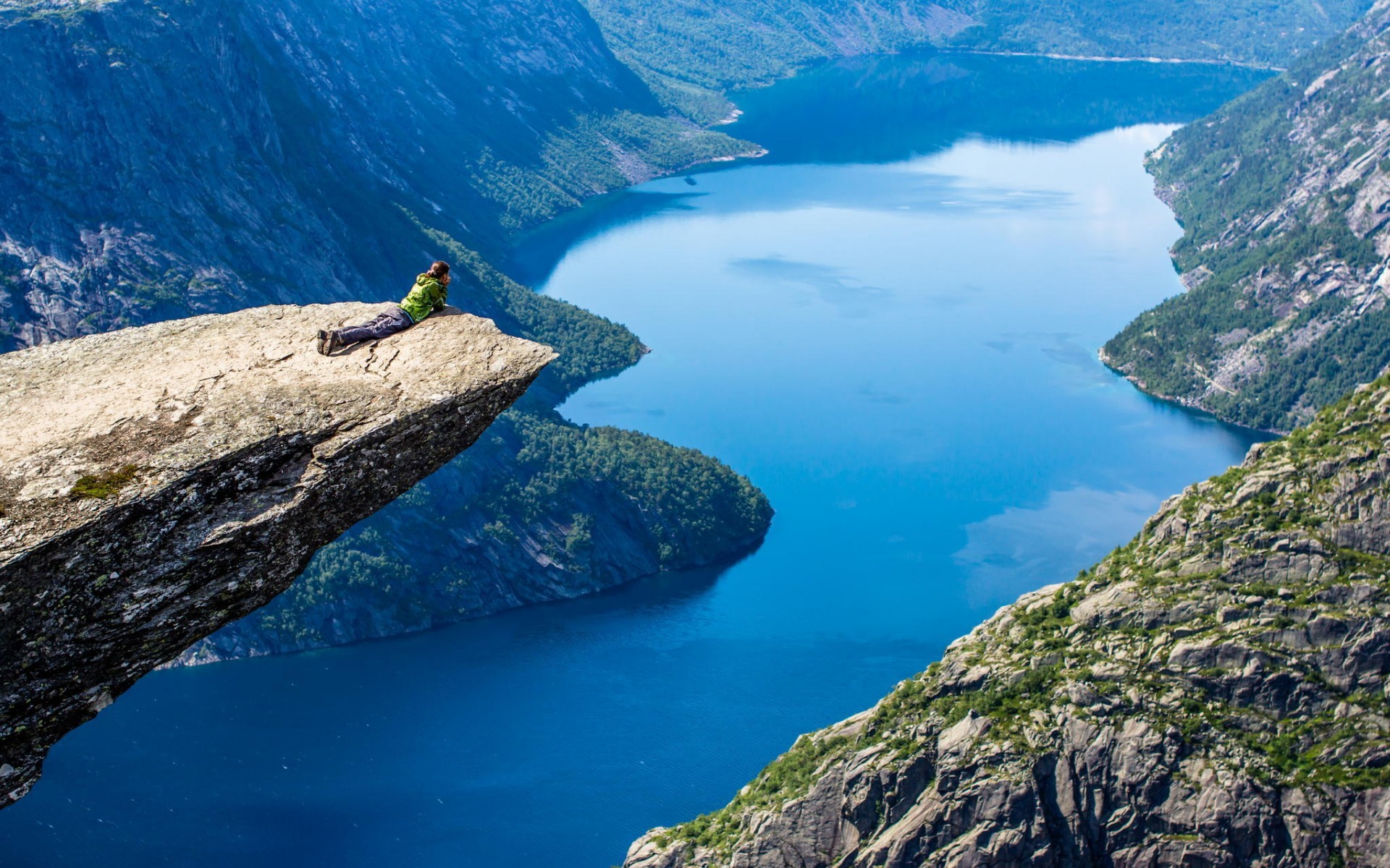 Landscape Valley Cliff River Trolltunga Norway 1920x1200