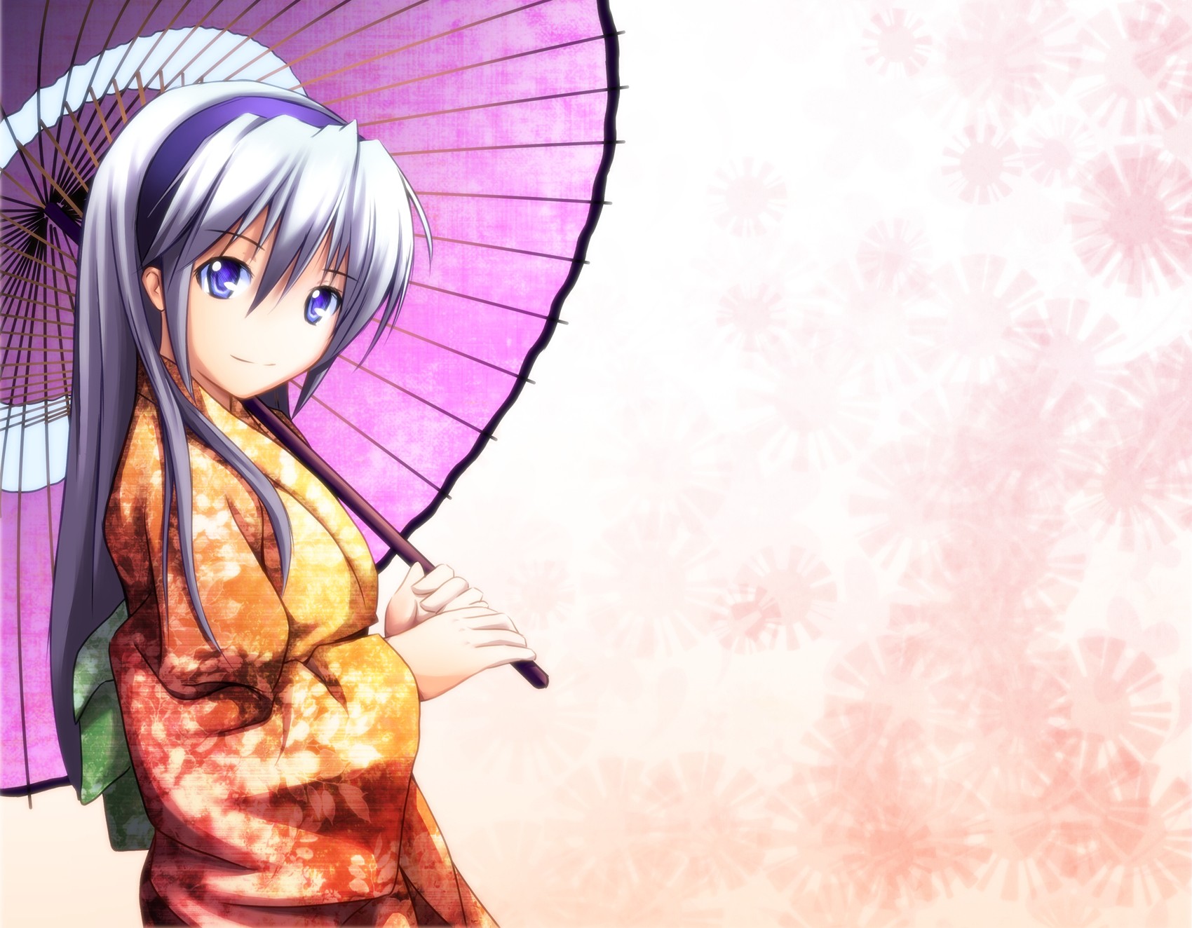 Anime Clannad Purple Eyes Long Hair Umbrella Sakagami Tomoyo 1700x1324