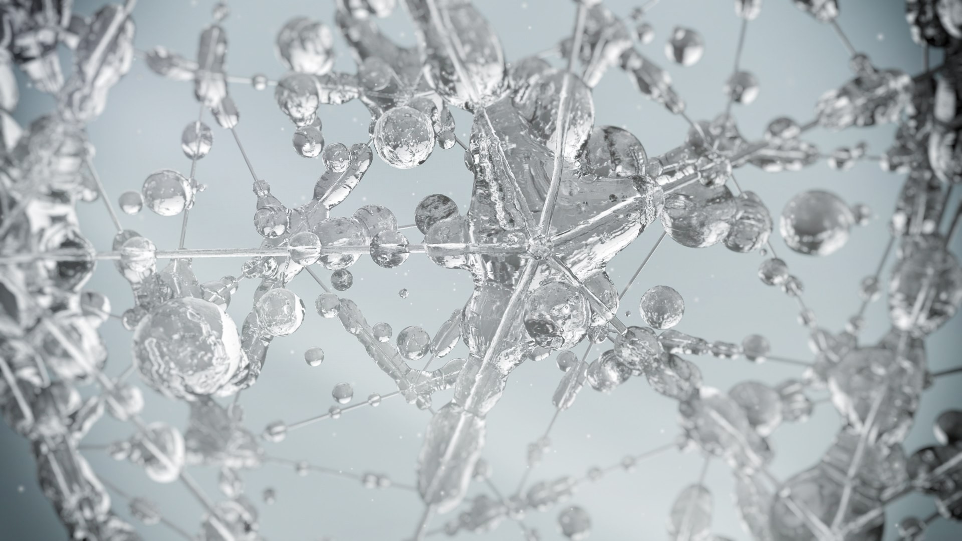 Glass Water Water Drops Liquid Abstract Digital Art Ice Crystals 1920x1080