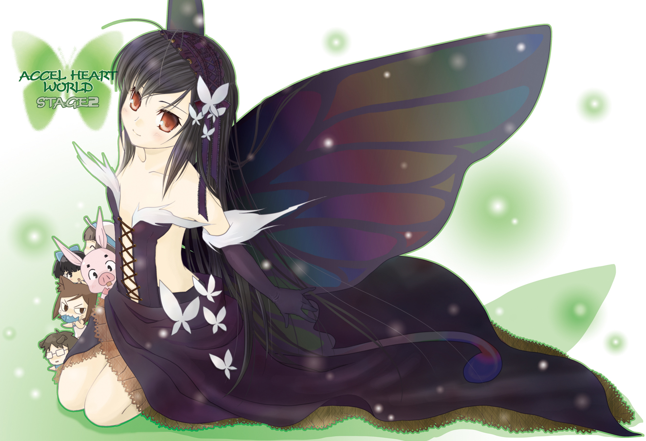 Kuroyukihime Accel World Black Lotus Accel World Silver Crow Accel World Lime Bell Haruyuki Arita 1327x907