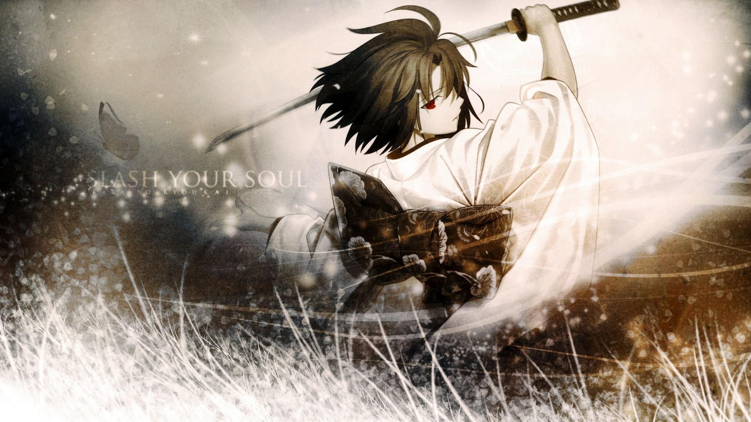 Type Moon Ryougi Shiki Takeuchi Takashi Kara No Kyoukai Kara No Kyoukai Katana Ryougi Shiki Anime Gi 2560x1440