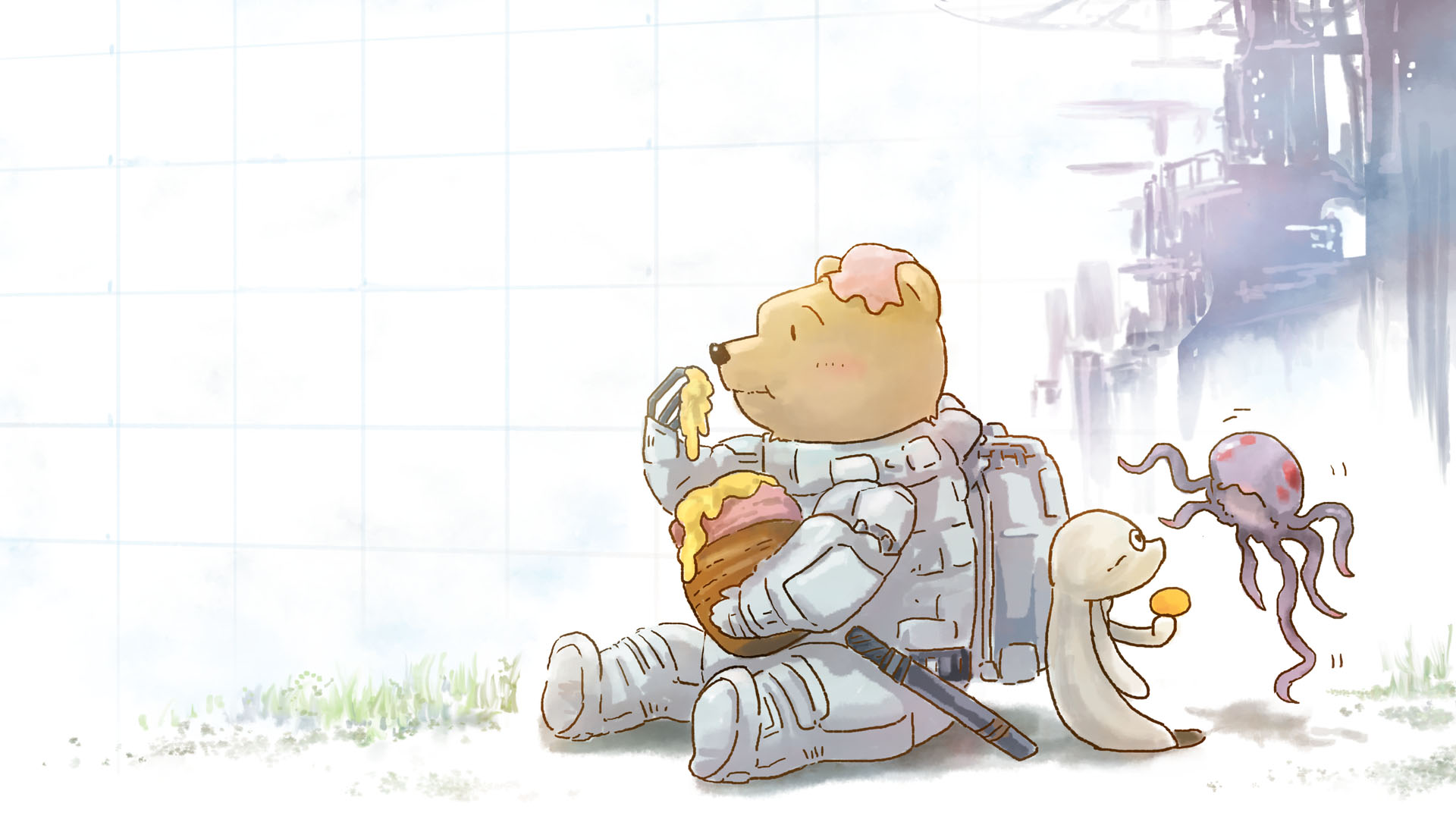 Knights Of Sidonia Winnie The Pooh Honey Crossover Gauna Shiraui Tsumugi 1920x1080