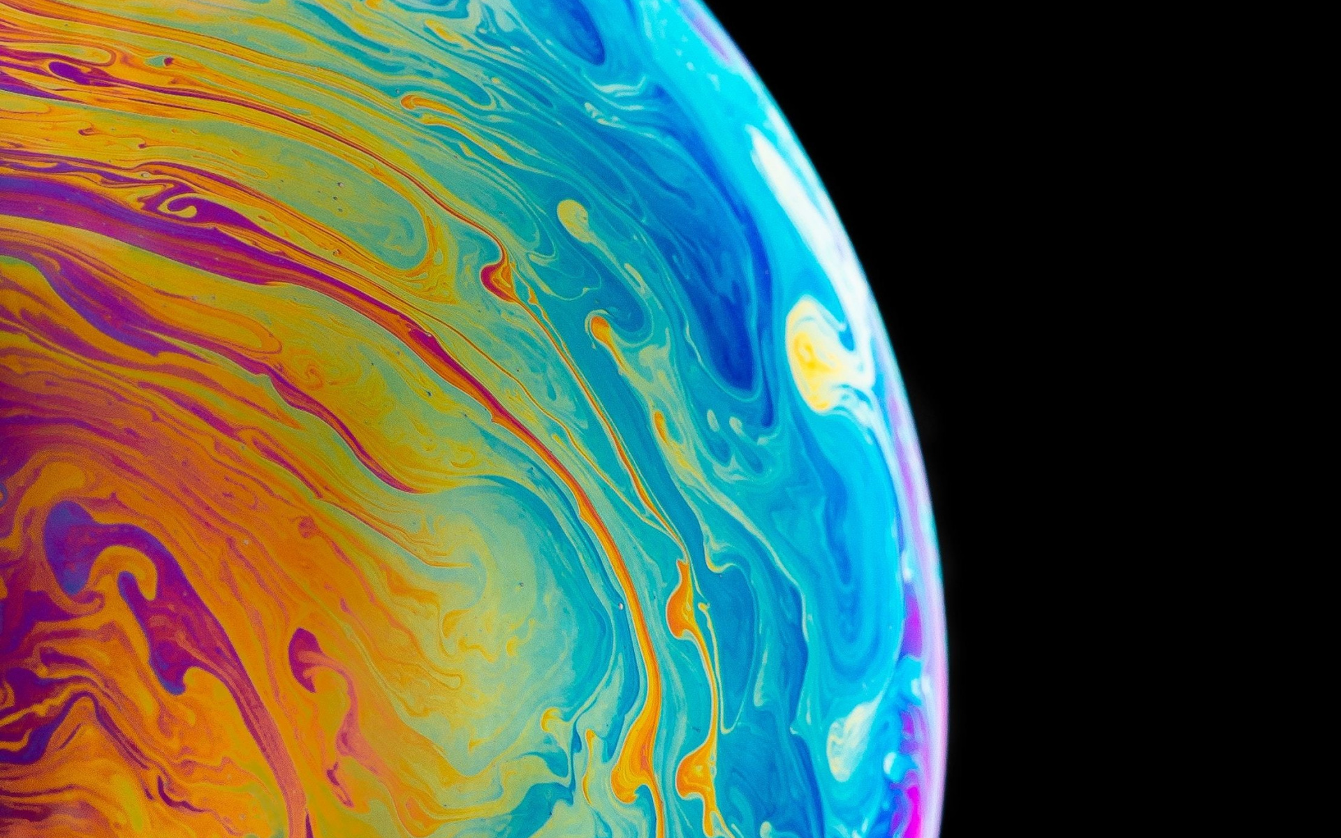 Colorful Soap Bubble Black Abstract Sphere Shapes 1920x1200