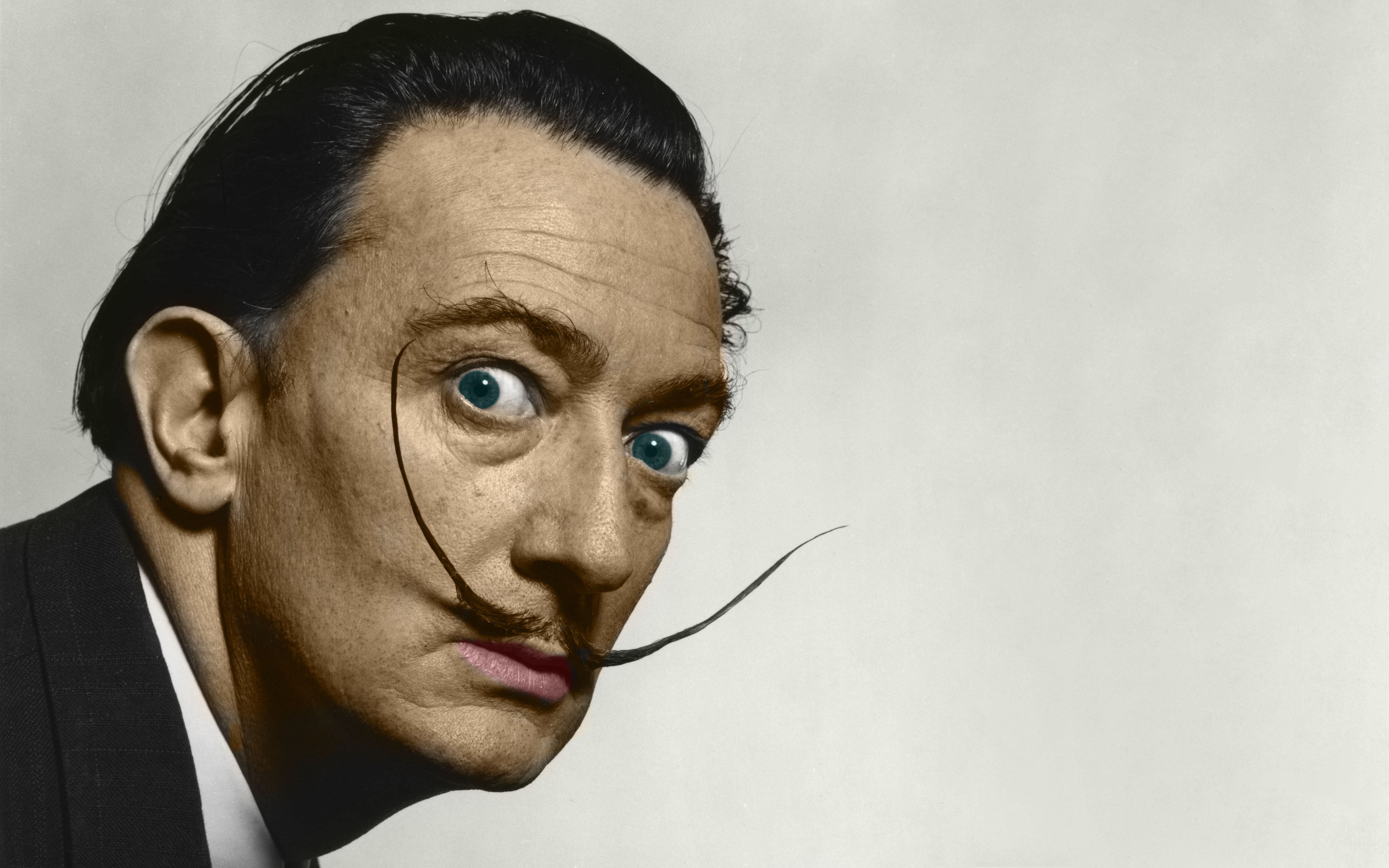 Salvador Dali Colorized Photos Celebrity Beards Men Looking At Viewer 5542x3464