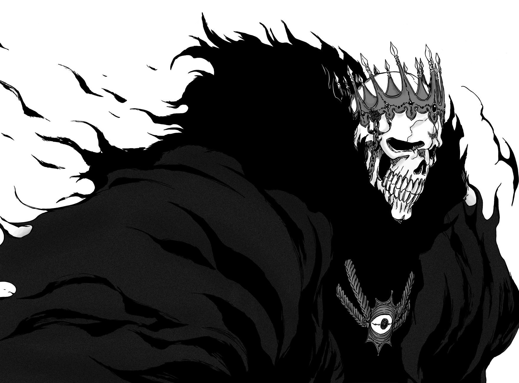 Bleach Manga Manga Barragan Luisenbarn Crown Skull Barragan Luisenbarn Espada Skeleton Skull Monochr 1759x1300