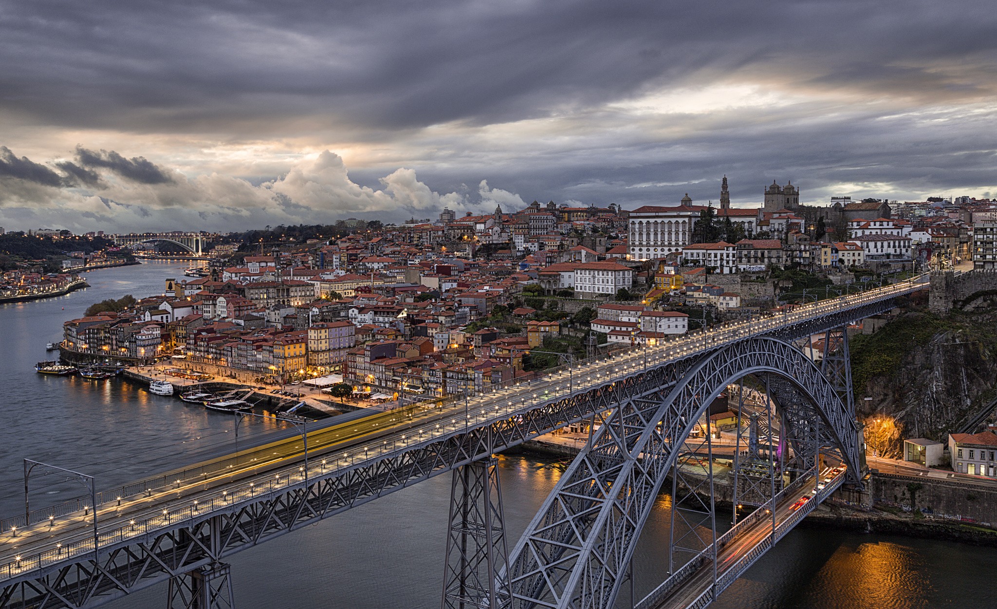 Architecture Cityscape Clouds River Porto Portugal 2048x1251