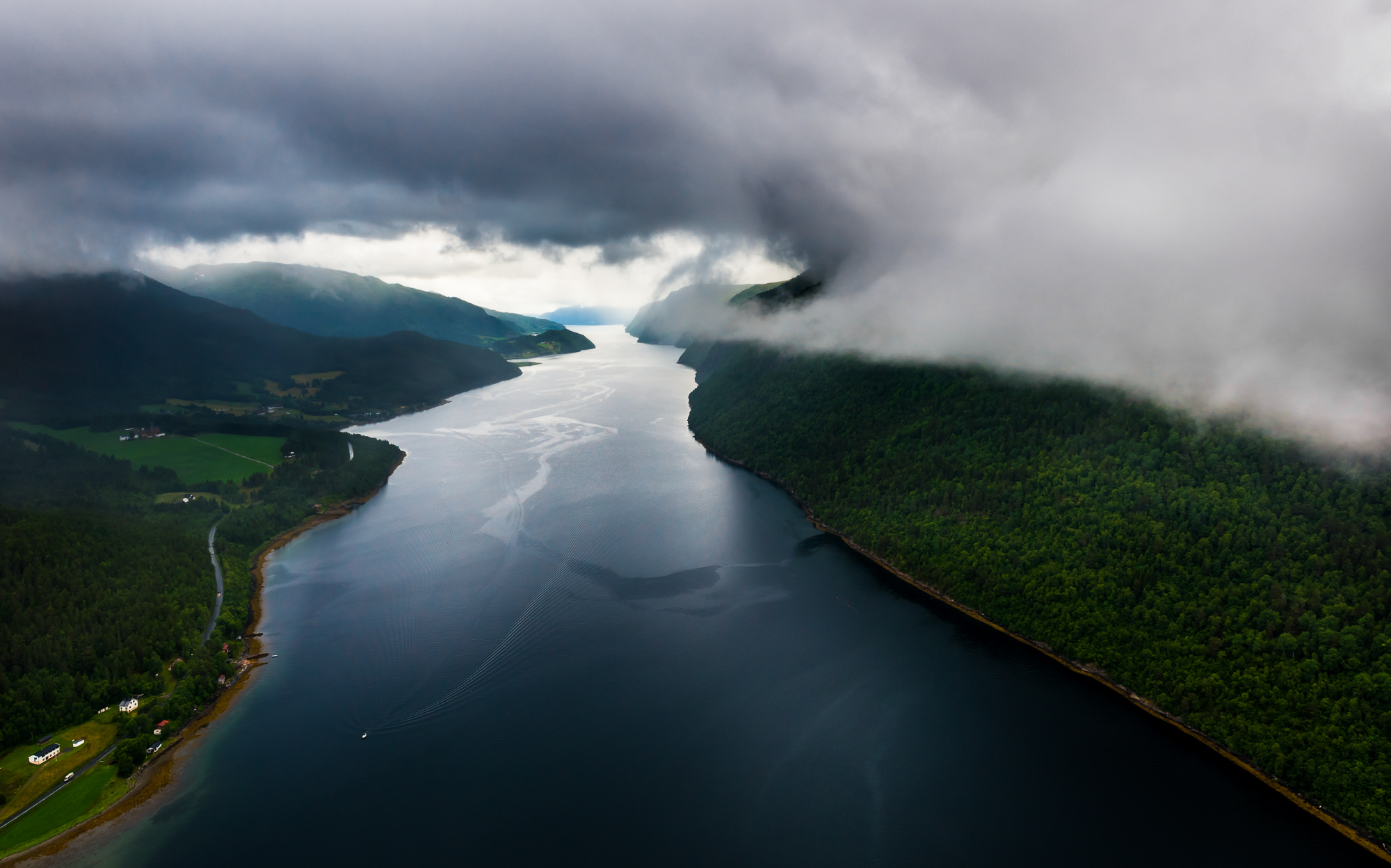 Earth Fjord Norway Forest Cloud 2000x1248