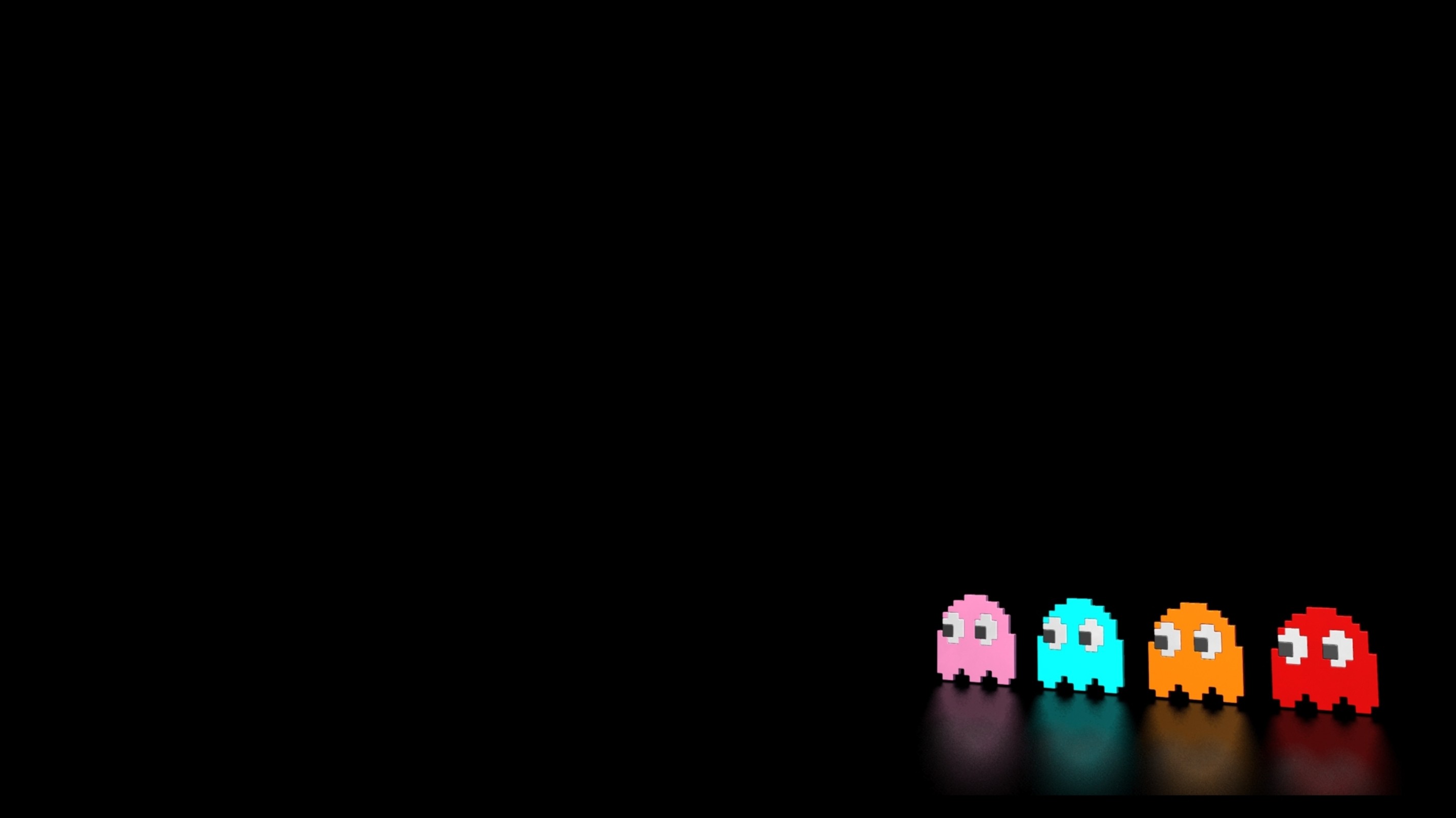 Pac Man Video Game Art Digital Art Minimalism Video Games Blinky Black Background 2844x1600