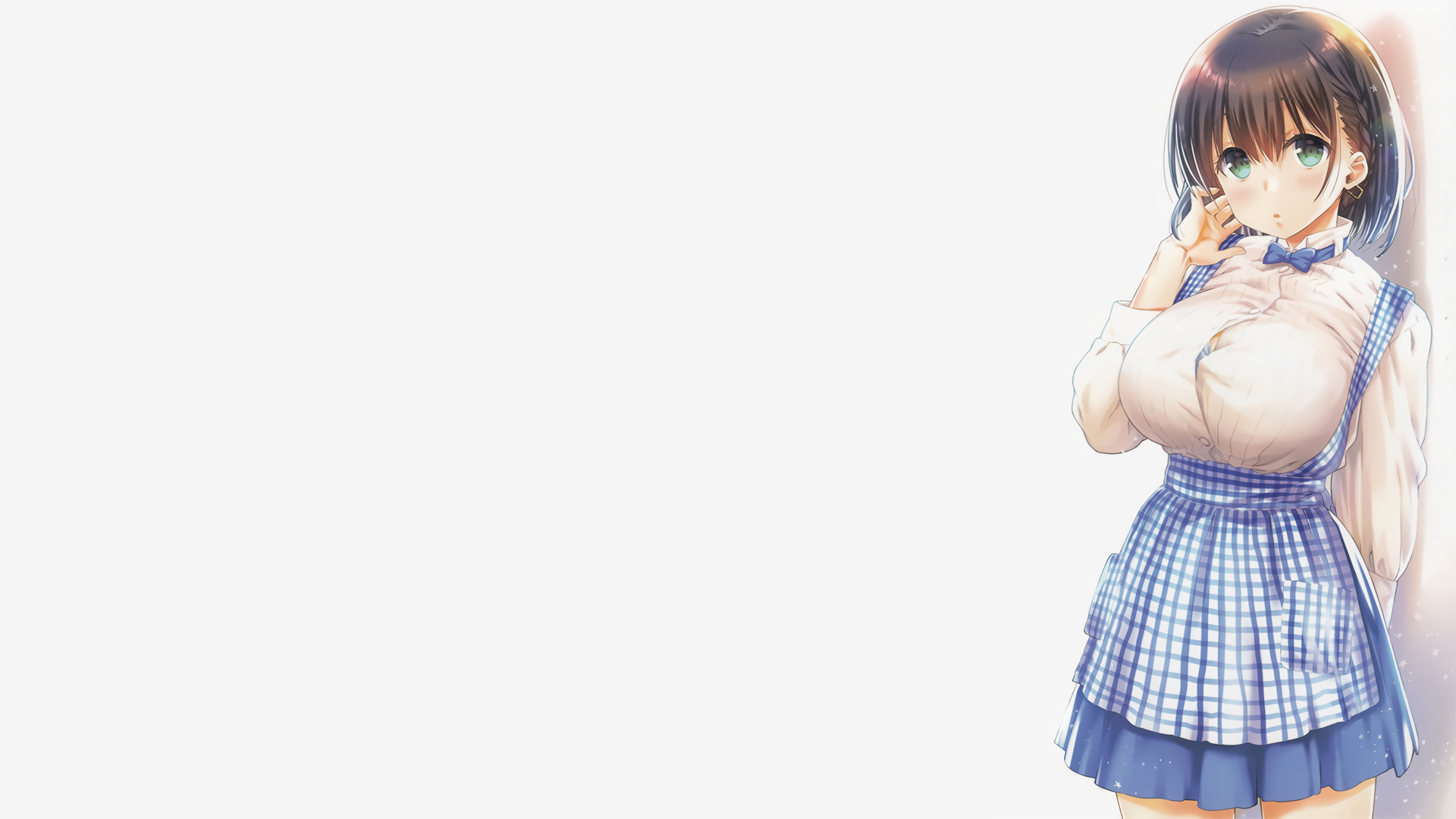 Anime Girls White Background Blue Dress Green Eyes Getsuyoubi No Tawawa Ai Chan Getsuyoubi No Tawawa 1920x1080