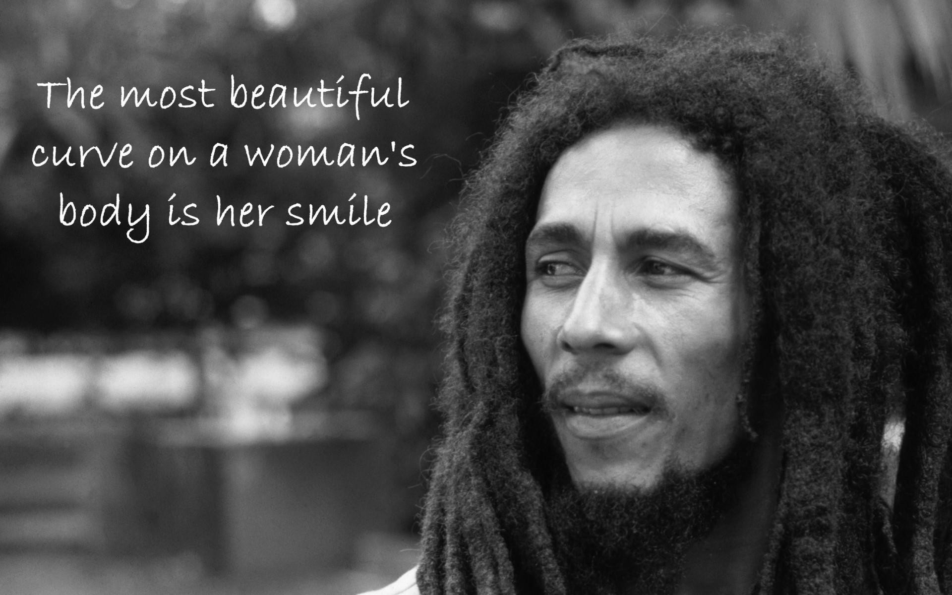 Bob Marley Quote Monochrome Dreadlocks Musician Reggae 1920x1200