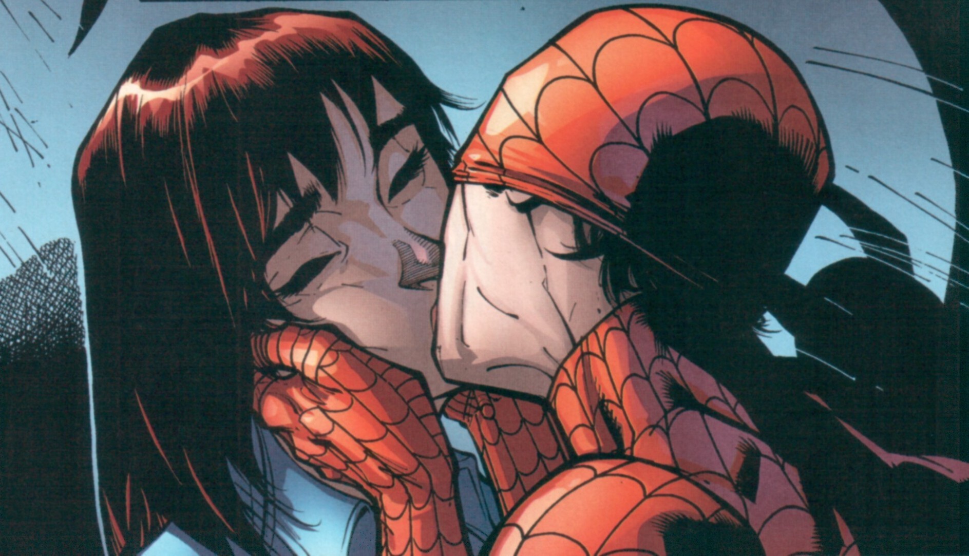 Spider Man Kissing Mary Jane Mary Jane Watson Comic Art 1887x1083