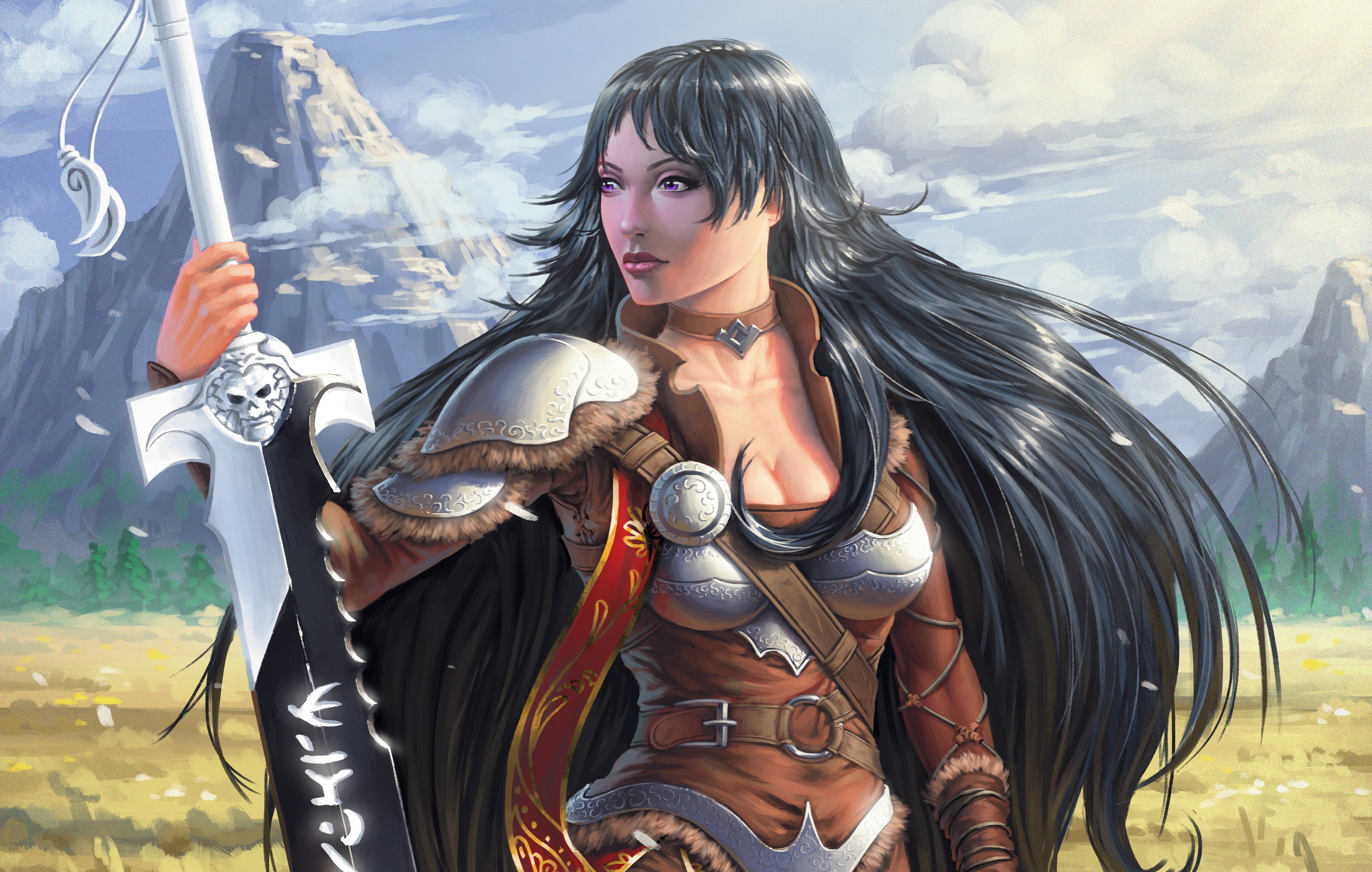 Born Of The Phoenix Fantasy Art Fantasy Warrior Phoenix Destiny Reforged Misanthropy Crimson Sapphir 3495x2221