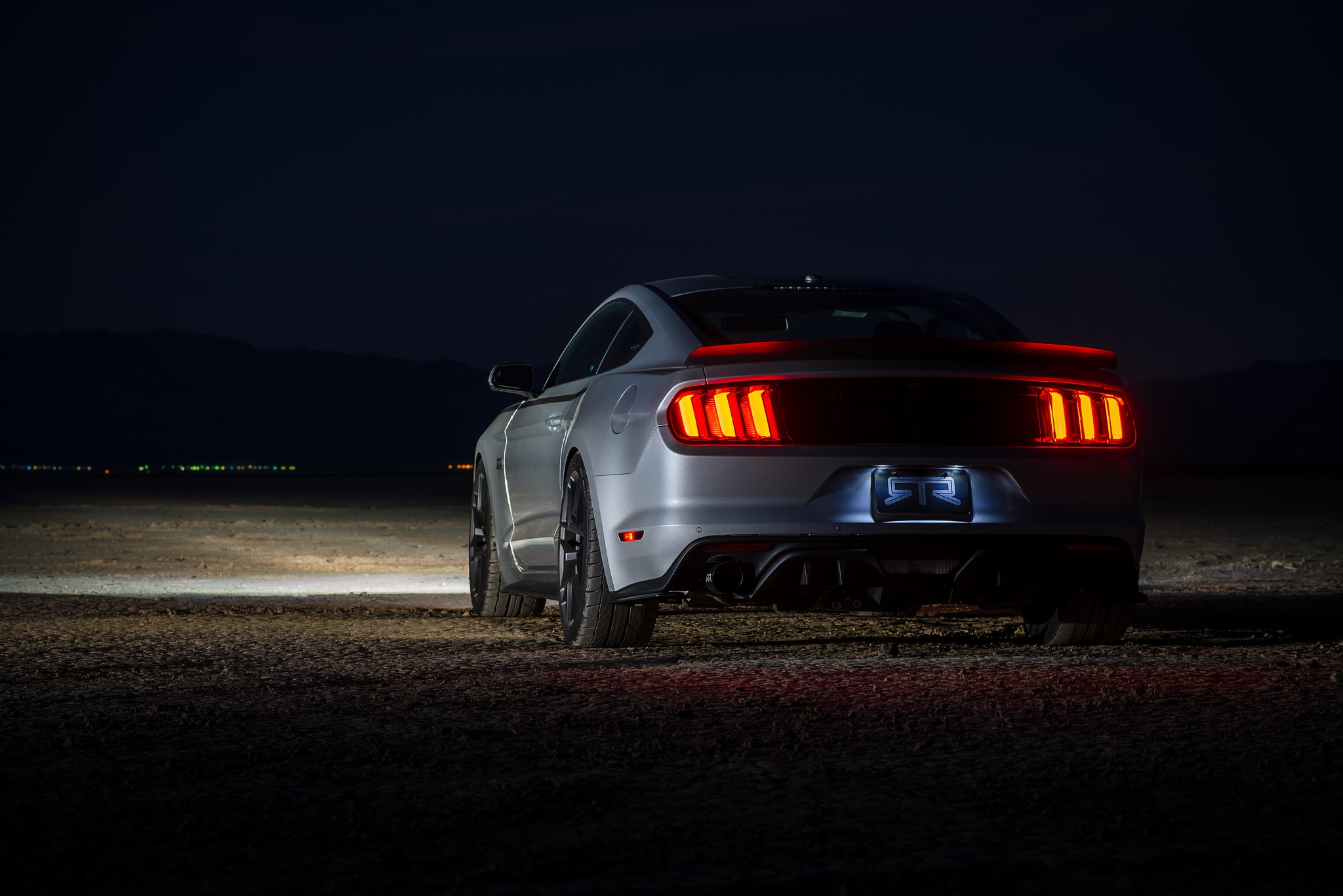 Ford Mustang RTR Ford Mustang Ford Silver Car Car Night Muscle Car 2048x1367