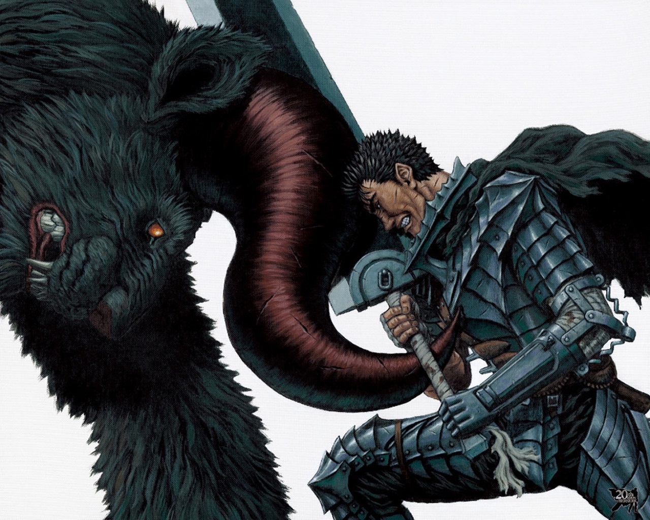 Berserk Black Swordsman Kentaro Miura Illustration Fantasy Art Guts 1280x1024