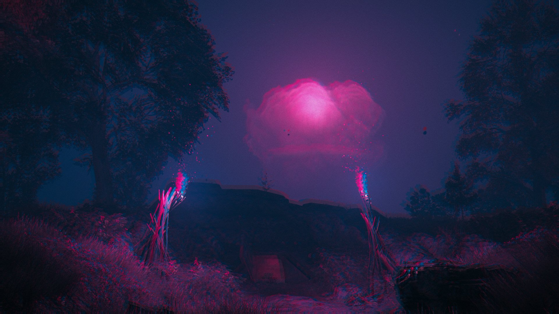 Far Cry New Dawn Digital Art Neon Abstract Pink 1920x1080