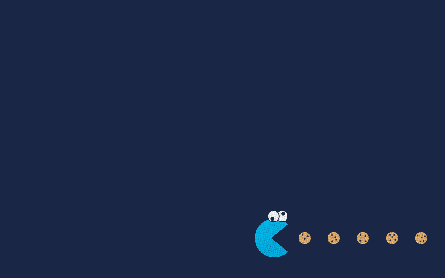Cookie Monster Pac Man Humor Minimalism 1440x900